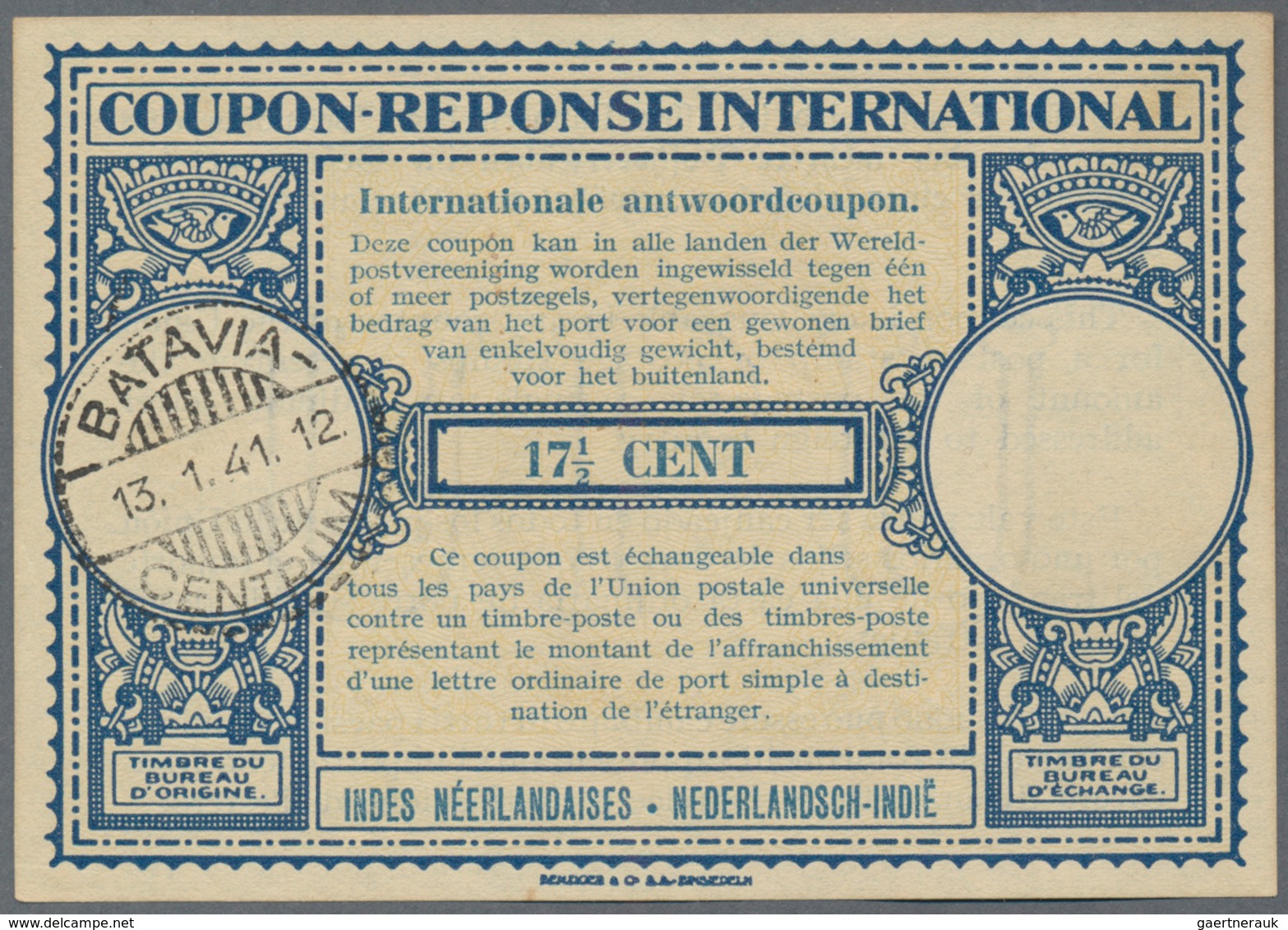 Niederländisch-Indien: 1942/82, lot of International Reply Coupons, inc. 20 C./30 C. (3), 20 C., 17