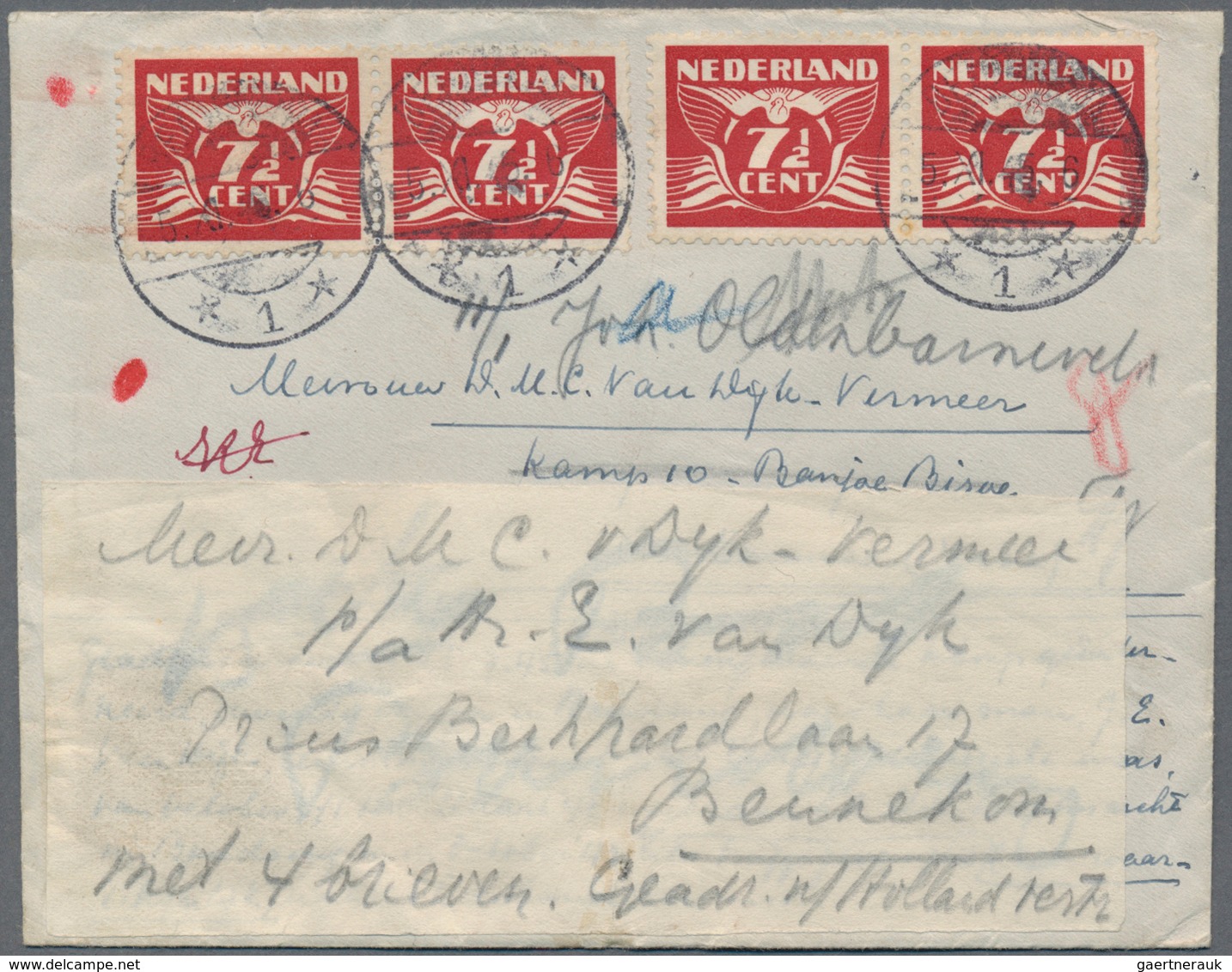 Niederländisch-Indien: 1944/48, Covers In Connection W. Whereabouts Of Relatives In Netherlands Indi - Netherlands Indies