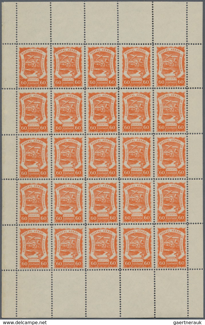 SCADTA - Ausgaben Für Kolumbien: 1921/1929, Collection Of 16 Different Complete (folded) Sheets Of 2 - Colombia