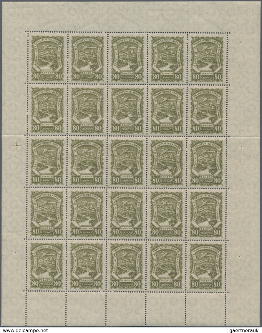 SCADTA - Ausgaben Für Kolumbien: 1921/1929, Collection Of 16 Different Complete (folded) Sheets Of 2 - Colombie
