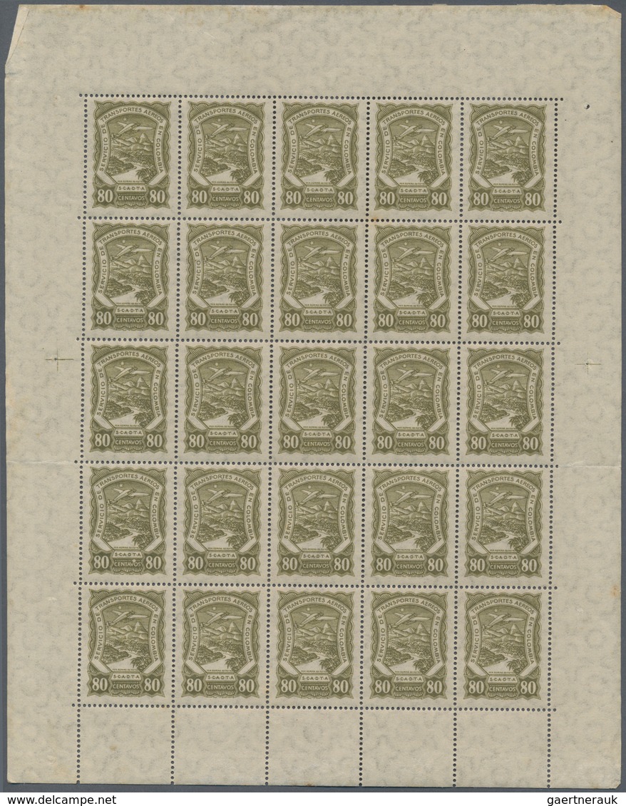 SCADTA - Ausgaben Für Kolumbien: 1921/1929, Collection Of 16 Different Complete (folded) Sheets Of 2 - Colombia