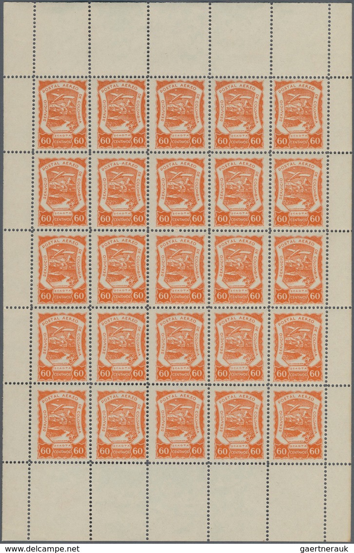 SCADTA - Ausgaben Für Kolumbien: 1921/1929, Collection Of 16 Different Complete (folded) Sheets Of 2 - Colombie