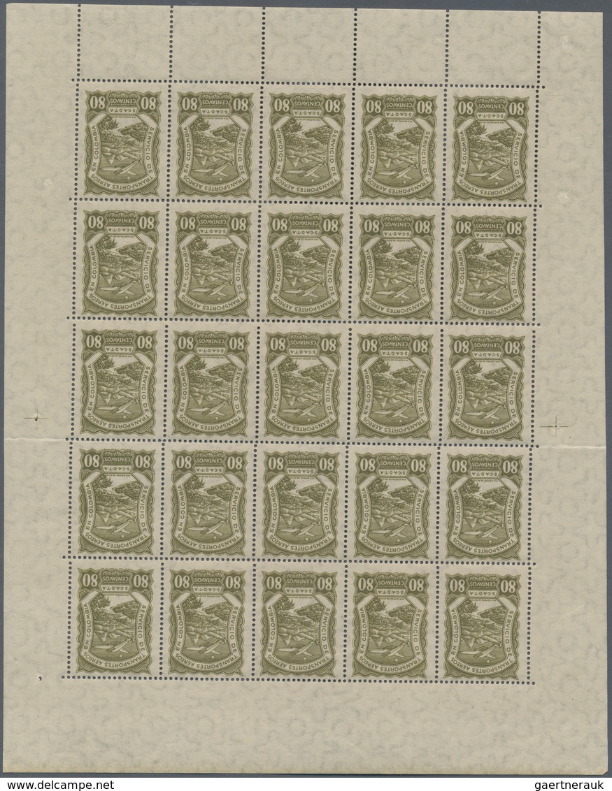 SCADTA - Ausgaben Für Kolumbien: 1921/1929, Collection Of 16 Different Complete (folded) Sheets Of 2 - Colombia