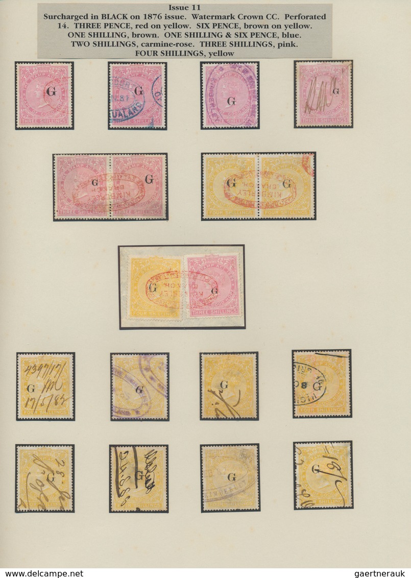 Griqualand-West: 1877-1879 REVENUES: Collection Of More Than 200 Stamps, Mint And Used, 11 Of Them O - Griqualand Ouest (1874-1879)