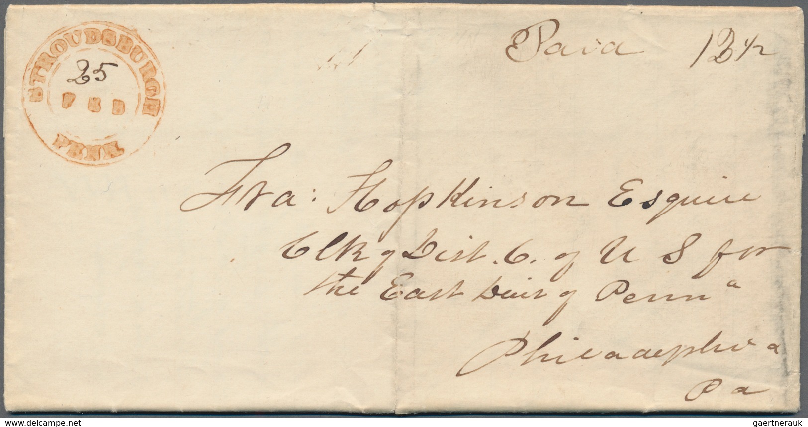 Vereinigte Staaten Von Amerika - Vorphila / Stampless Covers: 1822/1847 (ca.), Collection Of Apprx. - …-1845 Prephilately