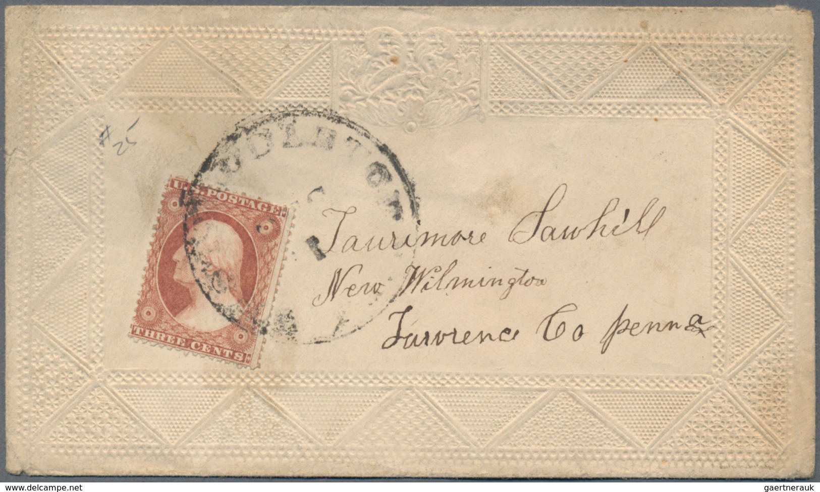 Vereinigte Staaten Von Amerika: 1850 - 1885 (ca.), 12 Decorative Letters For Ladies With Mostly Beau - Lettres & Documents