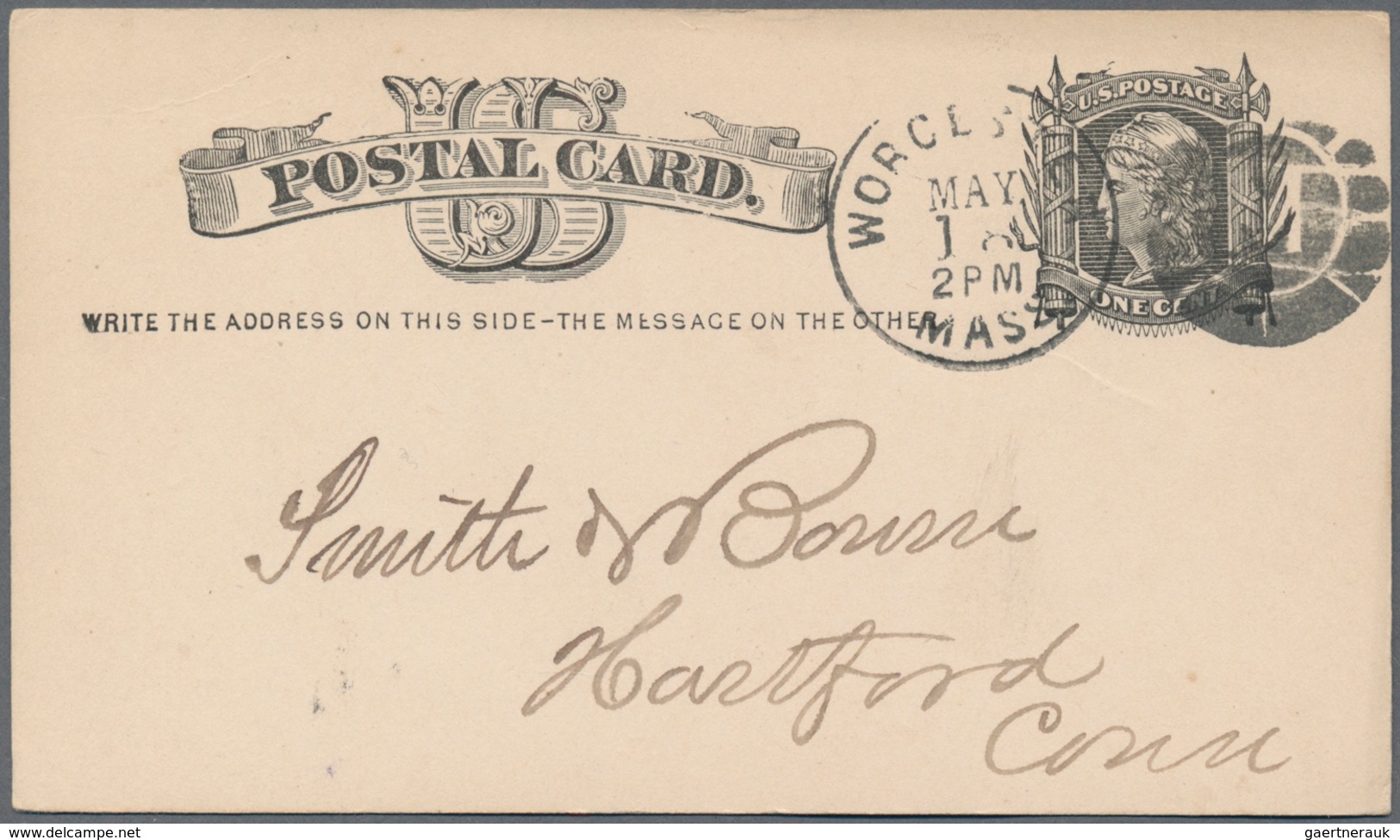 Vereinigte Staaten Von Amerika - Ganzsachen: 1876/77, Stationery Card 1 C. Black (16) With Various D - Autres & Non Classés