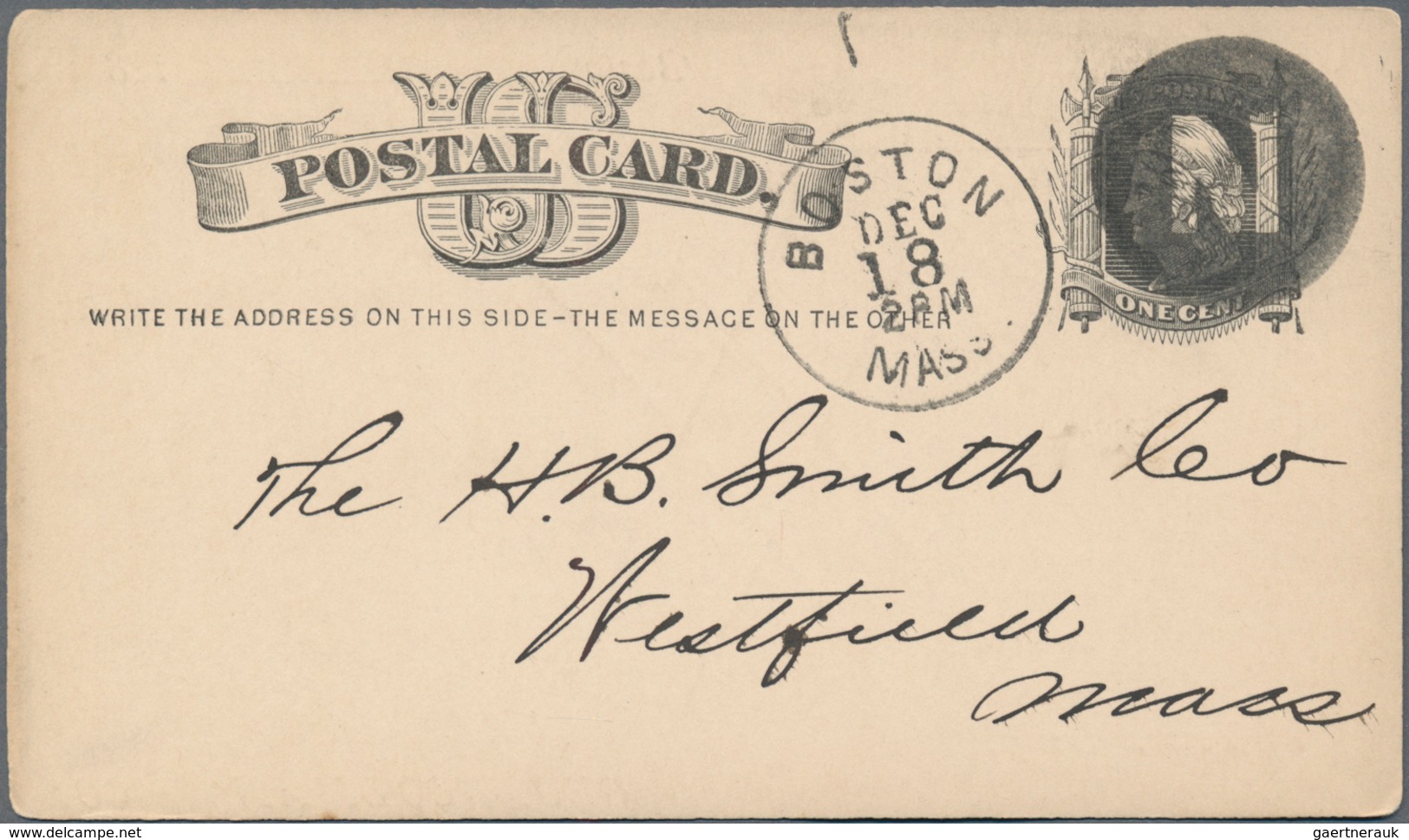 Vereinigte Staaten Von Amerika - Ganzsachen: 1879/81, Stationery Card 1 C. Black (11) With Circular - Autres & Non Classés