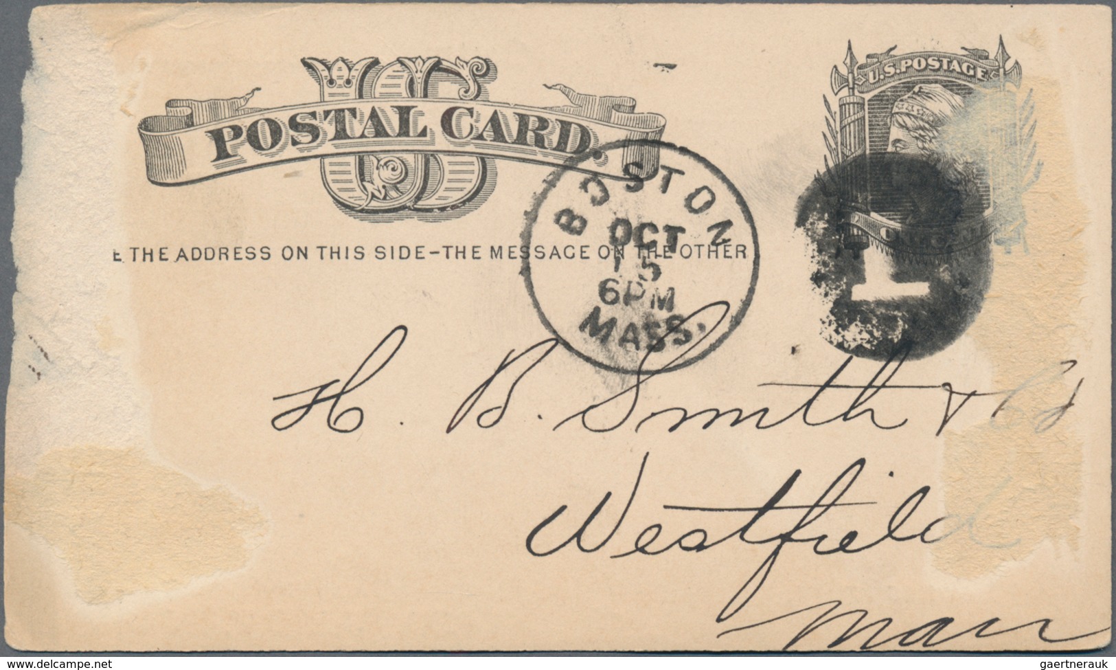 Vereinigte Staaten von Amerika - Ganzsachen: 1879/81, stationery card 1 C. black (11) with circular