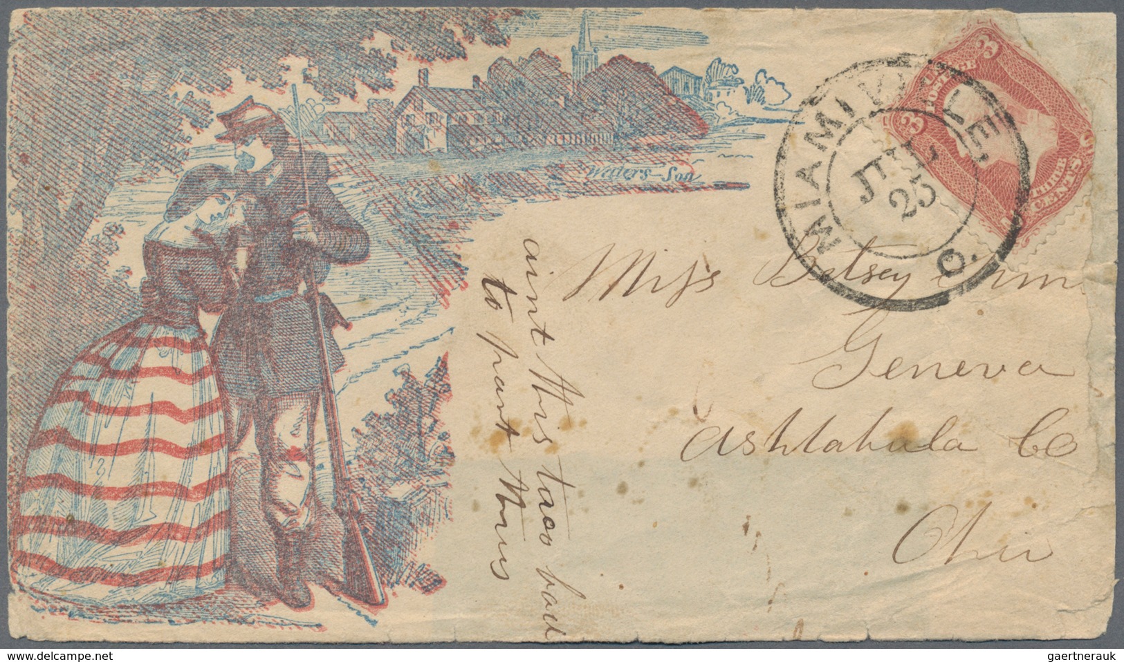 Vereinigte Staaten Von Amerika - Besonderheiten: 1862 (ca.), Patriotic Covers, Two Beautiful Letters - Autres & Non Classés