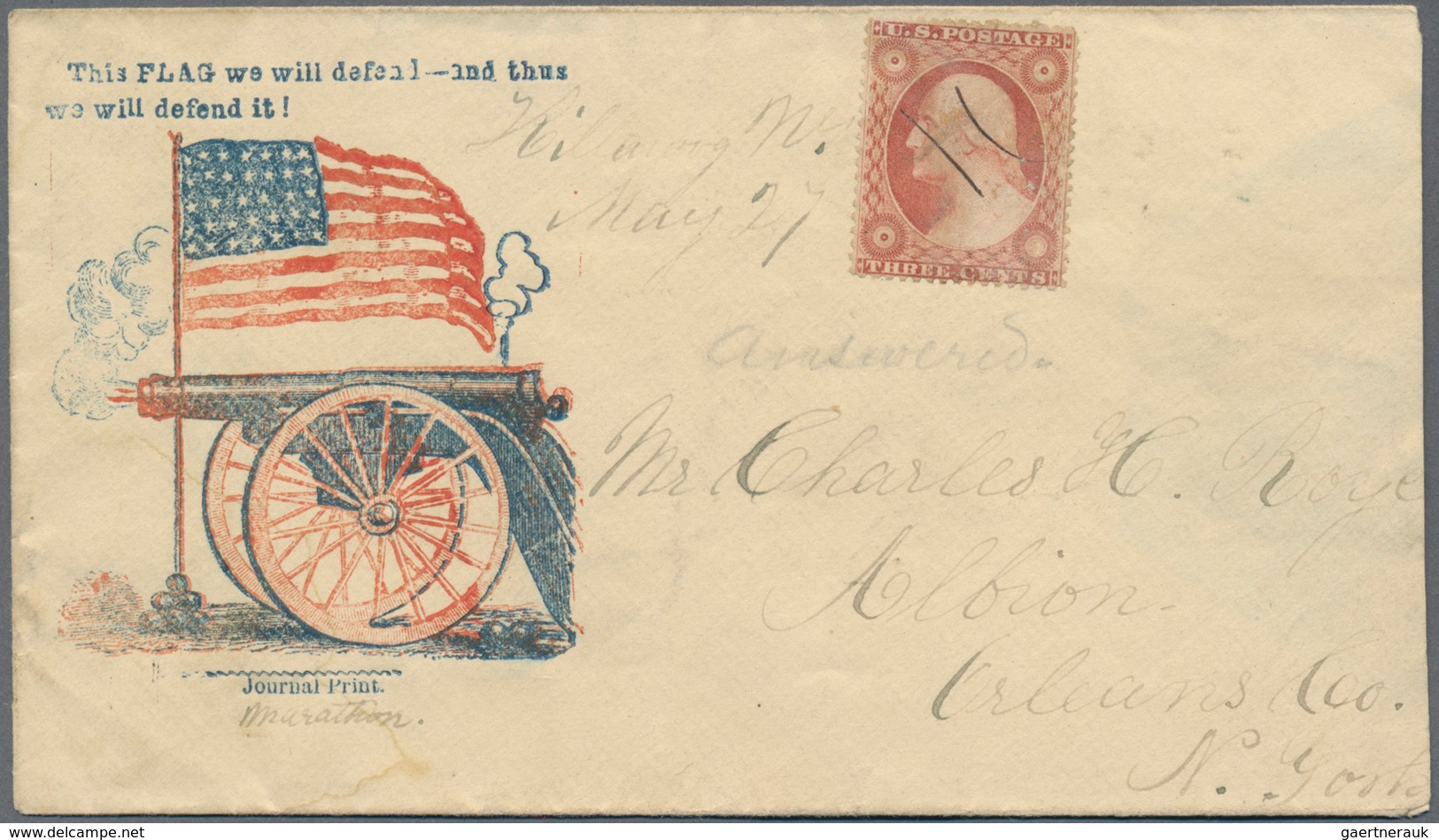 Vereinigte Staaten Von Amerika - Besonderheiten: 1862 (ca.), Patriotic Covers, Two Beautiful Letters - Autres & Non Classés