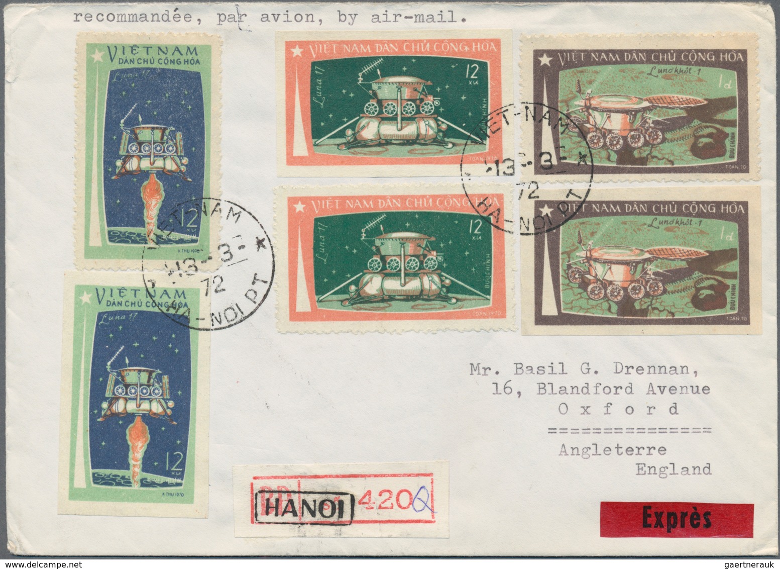Vietnam-Nord (1945-1975): 1972/73, 30 Covers Addressed To Oxford, Great Britain, Mostly Express Airm - Viêt-Nam