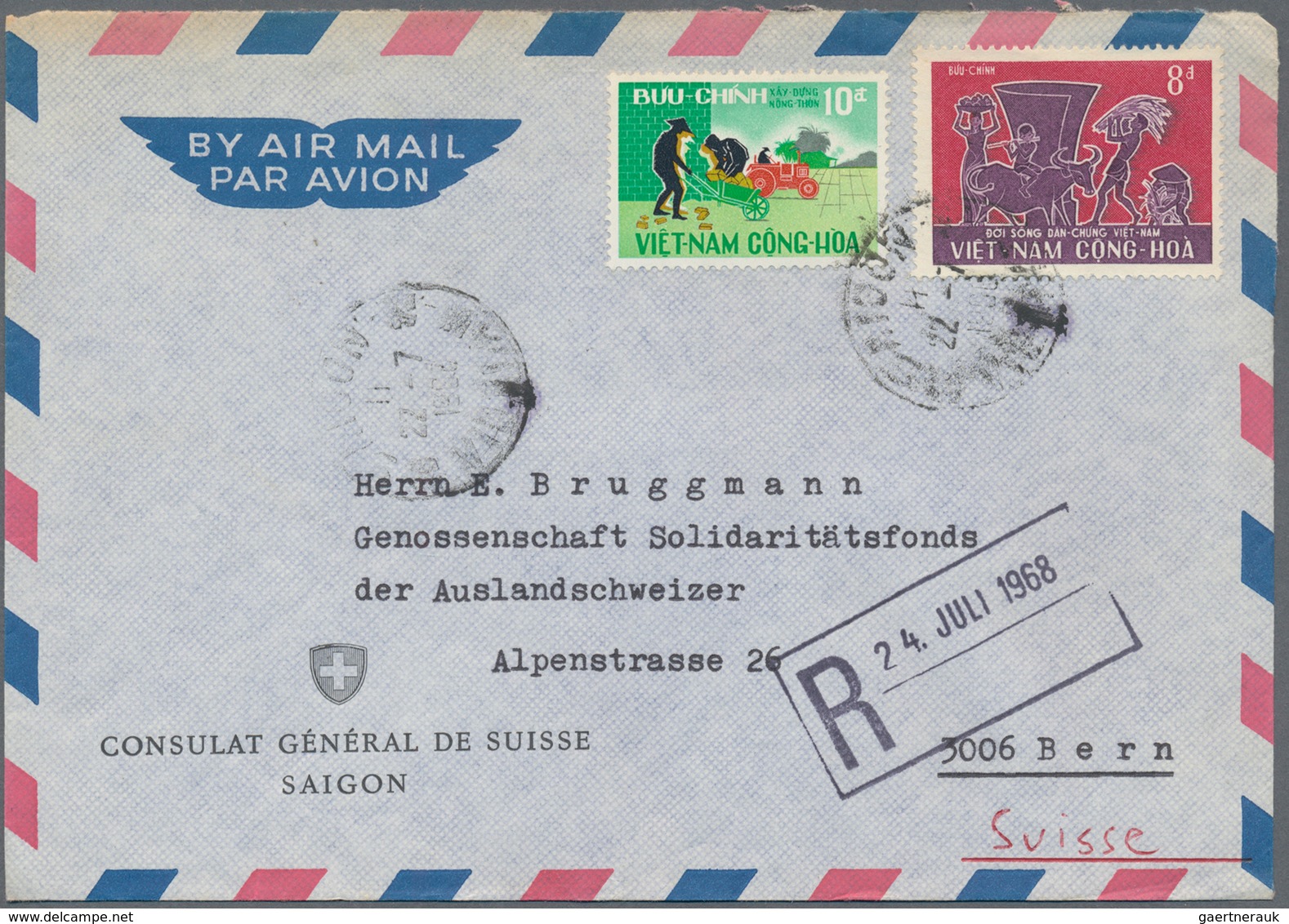 Vietnam-Süd (1951-1975): 1951/70, Covers (31, Mostly To Switzerland Or USA), Cacheted FDC 1961/75 (2 - Vietnam