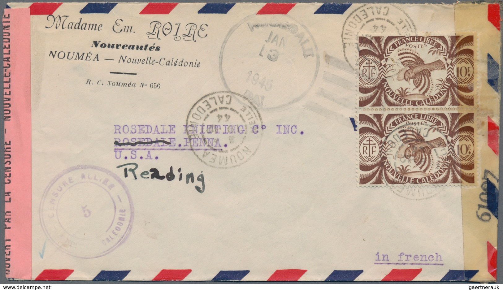 Französische Kolonien: 1939/1945, CENSOR WWII: Valuable Lot With Ca.30 Censored Covers, Comprising M - Other & Unclassified