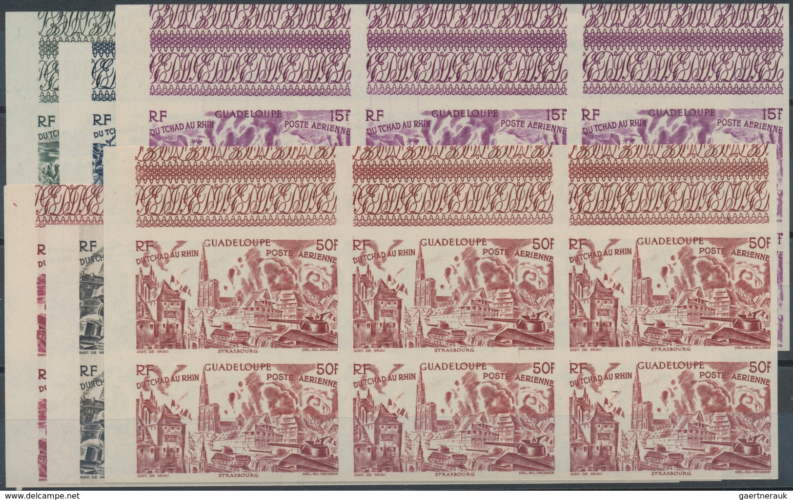 Französische Kolonien: 1946, Omnibus Issue "Du Chad A Rhin" Imperforate, Guyana Complete Complete Se - Autres & Non Classés