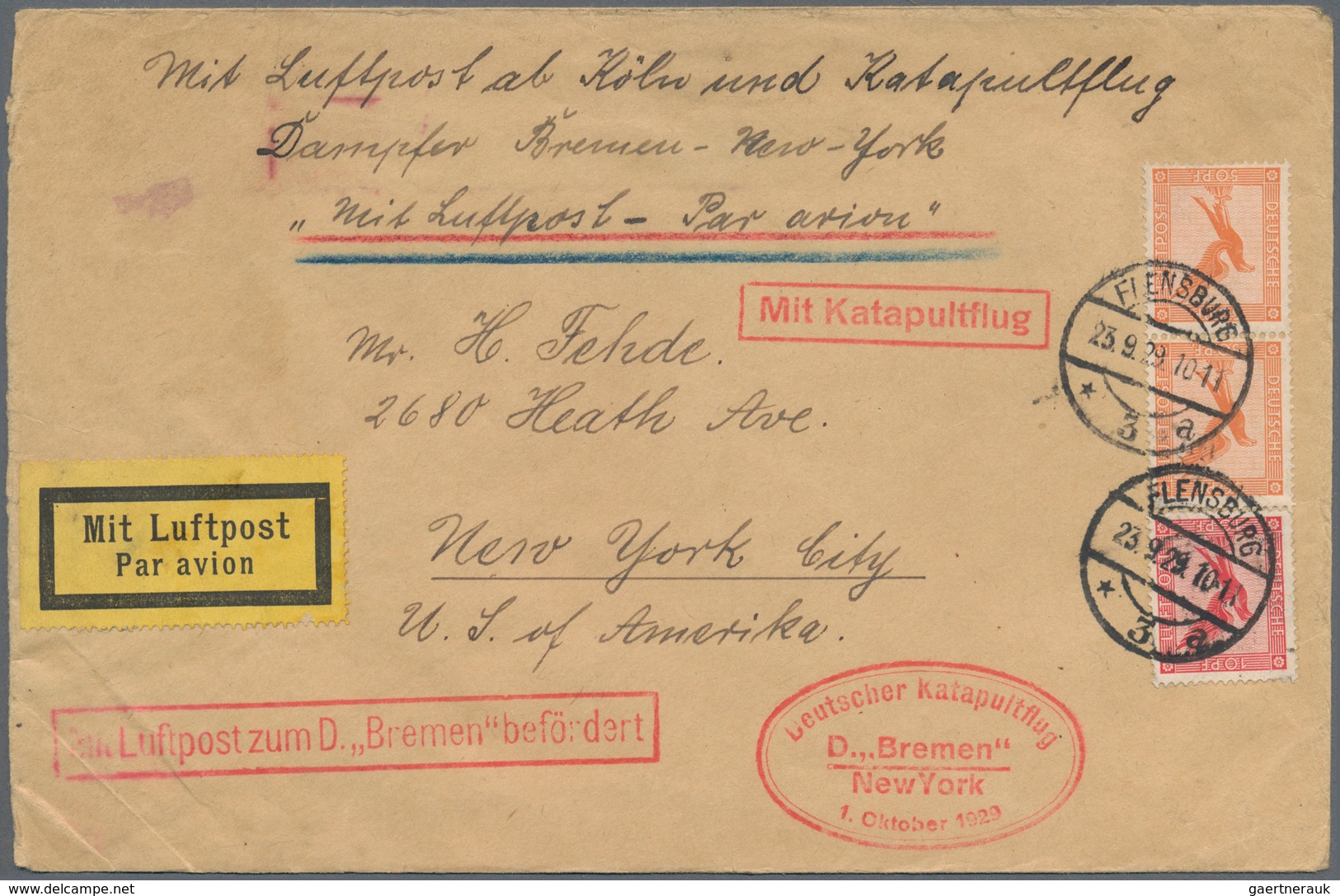 Katapult- / Schleuderflug- Und Raketenpost: 1929/1932, 40 "Katapult- Schleuderflug" Envelopes From S - Airmail & Zeppelin