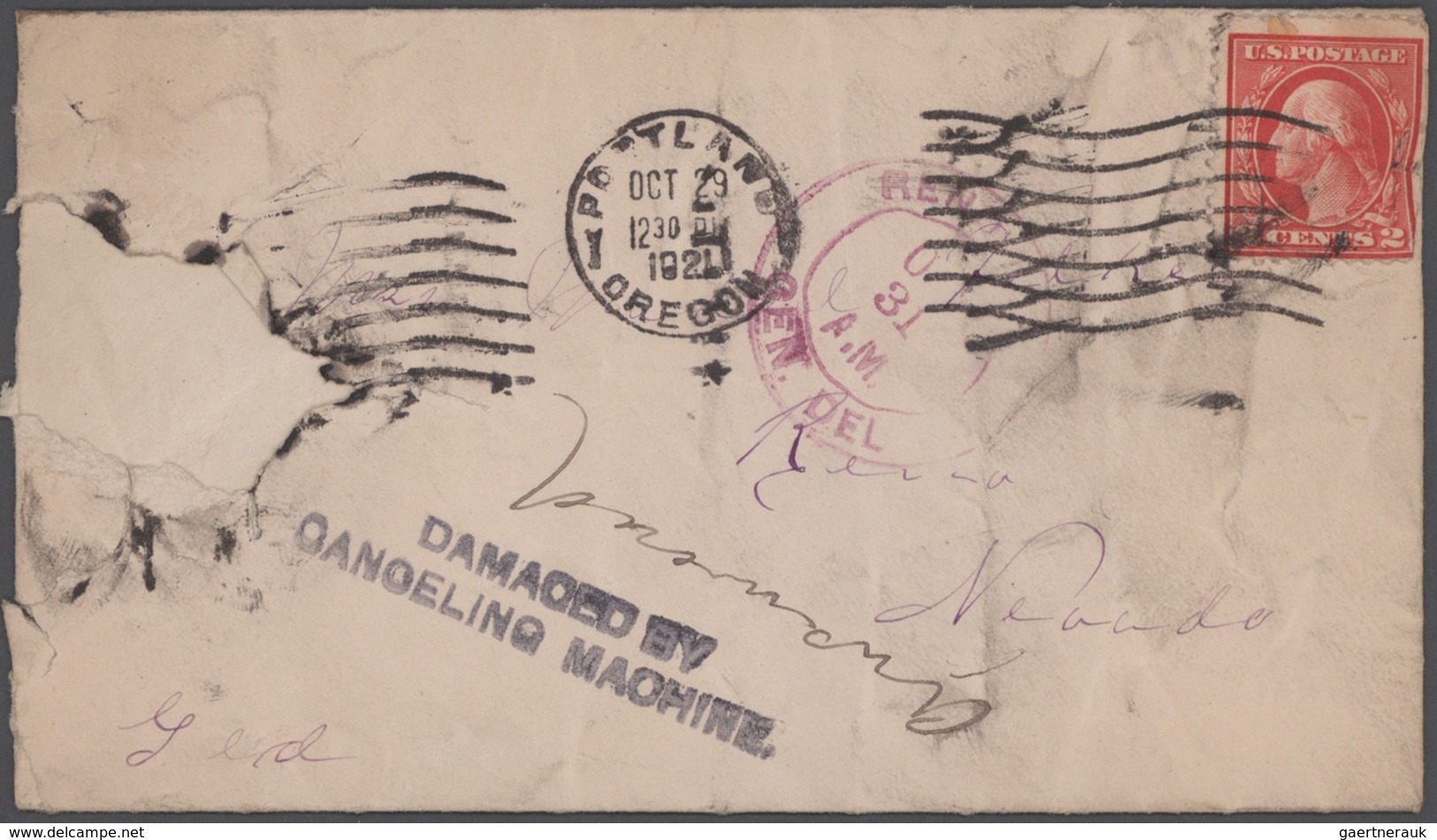 Katastrophenpost: 1921/78, Covers (13) With Various Aux Like "damaged In Handling...", "Damaged In F - Other & Unclassified