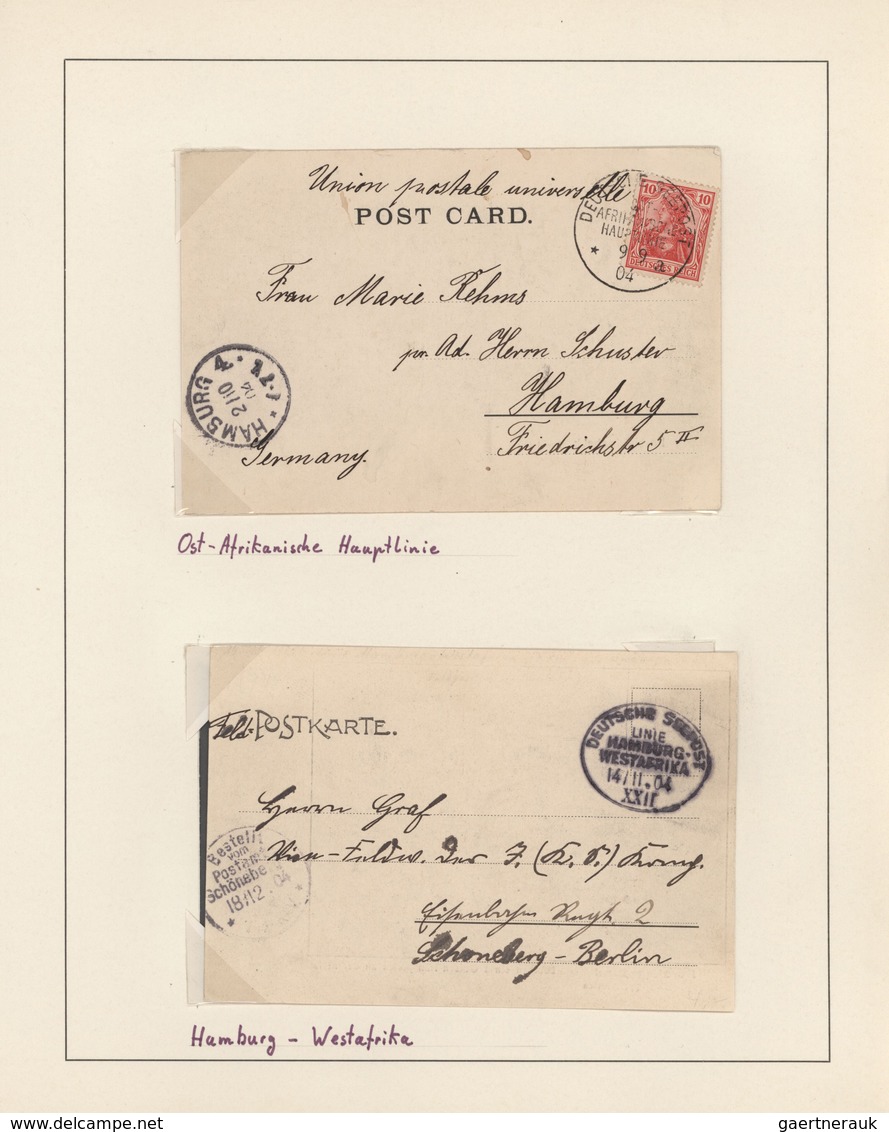 Deutsche Schiffspost - Marine: 1892/1917, Kleine Auf Albumblätter Aufgezogene Sammlung "Deutsche See - Autres & Non Classés