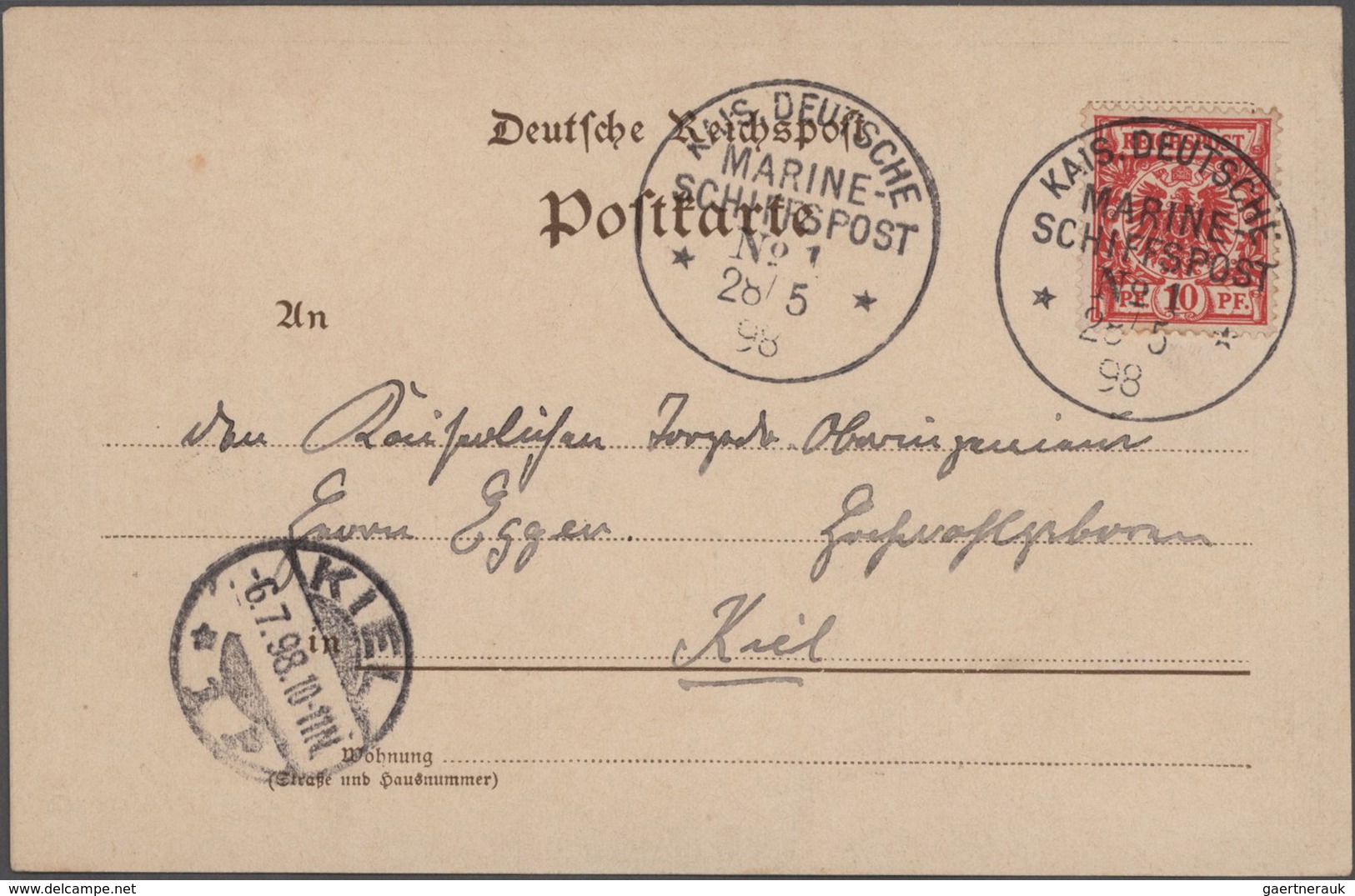 Deutsche Schiffspost - Marine: 1898, Kleine Spezialsammlung Von Insgesamt 16 Belegen Zum Thema "Mani - Autres & Non Classés