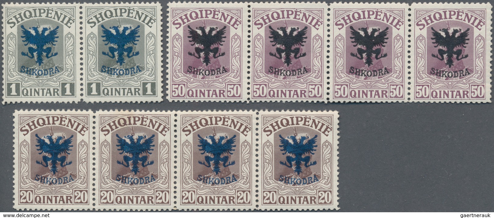 Albanien: 1920, Definitives Prince William Of Wied With Overprints, Small Stock Mint Never Hinged Of - Albania