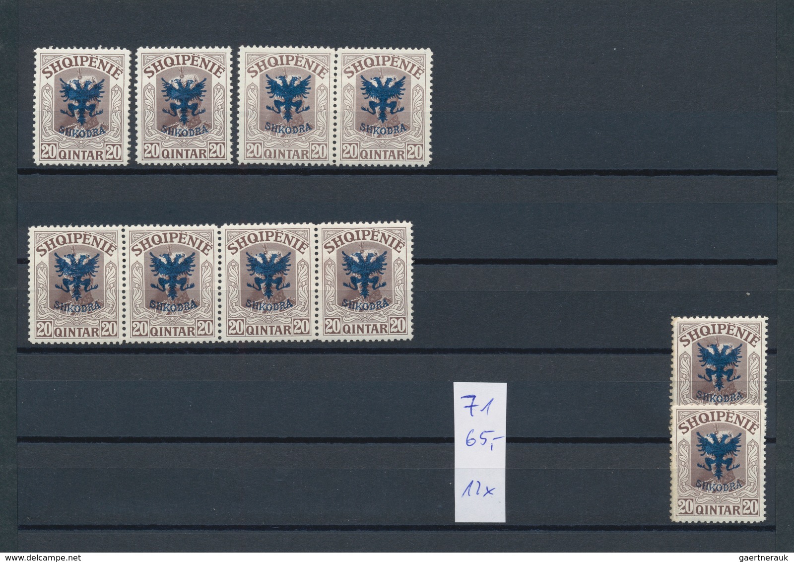 Albanien: 1920, Definitives Prince William Of Wied With Overprints, Small Stock Mint Never Hinged Of - Albanie