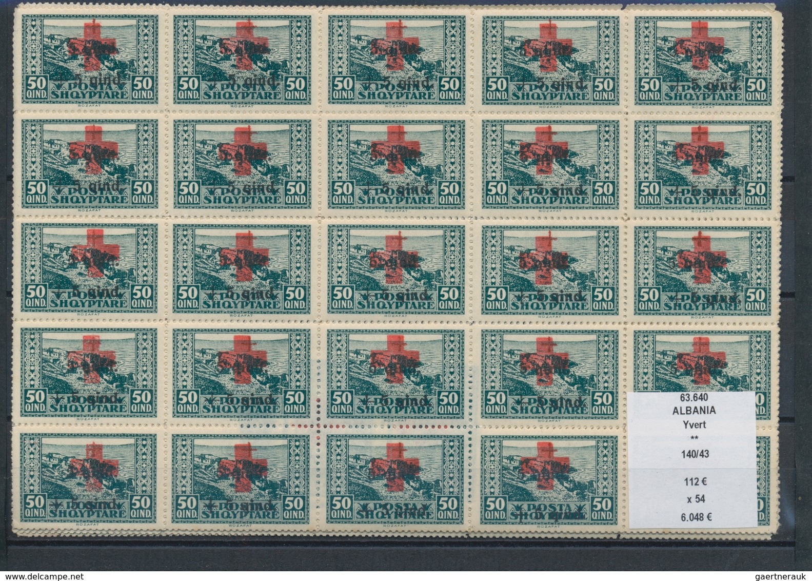 Albanien: 1920/1928, Stock Only MNH Issues In Units Offering These Quantities: Michel No. 74 (150 Co - Albania