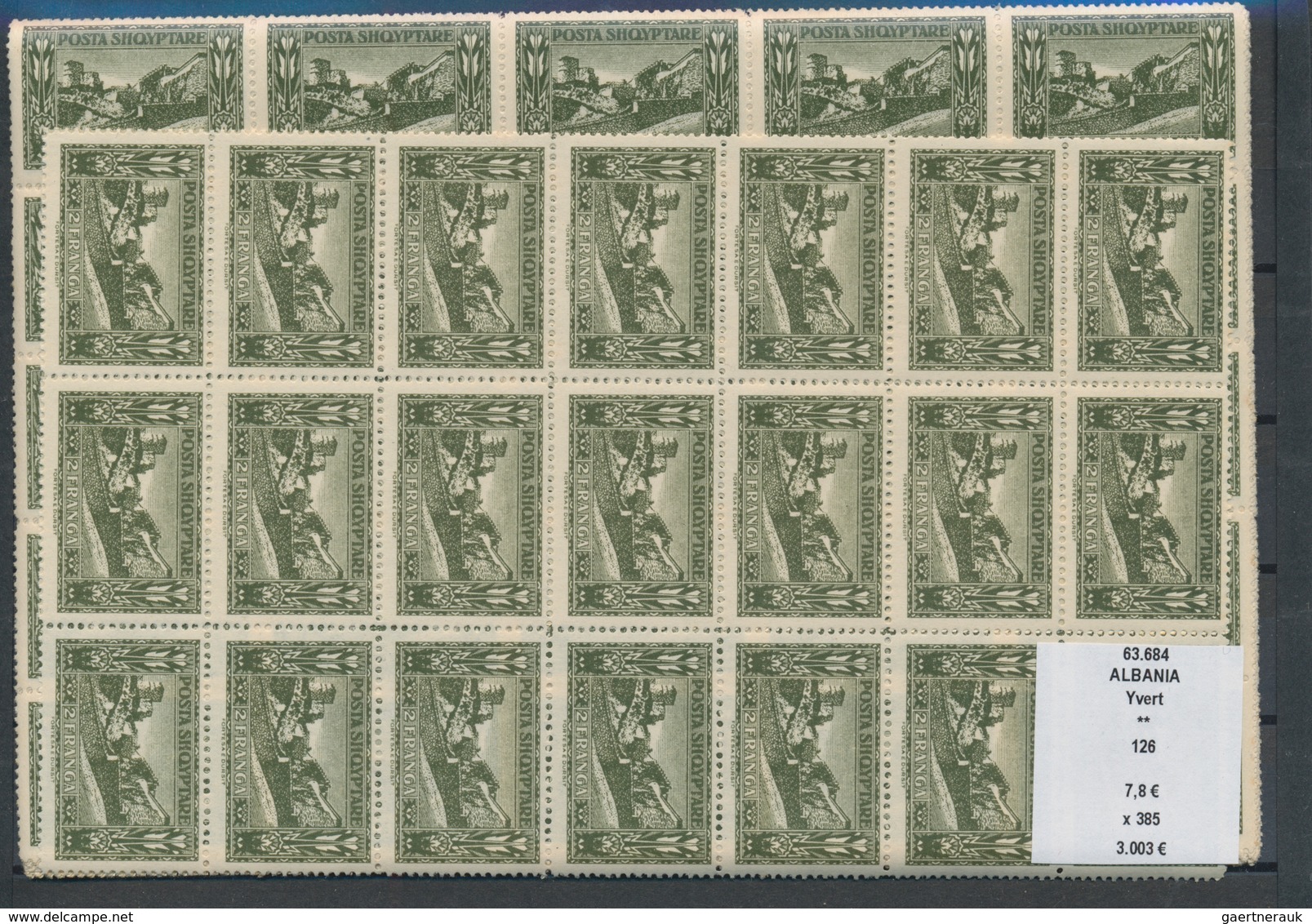 Albanien: 1920/1928, Stock Only MNH Issues In Units Offering These Quantities: Michel No. 74 (150 Co - Albanie