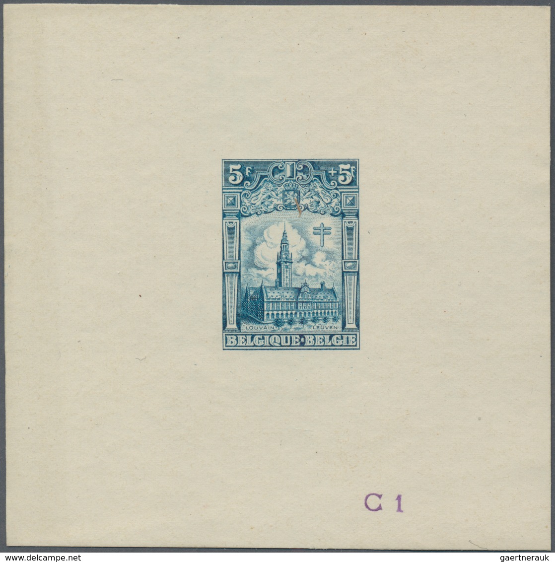 Belgien: 1928, Tuberculosis Fighting, 5fr.+5fr. "Leuven University", Set Of 20 Epreuves In Different - Collections