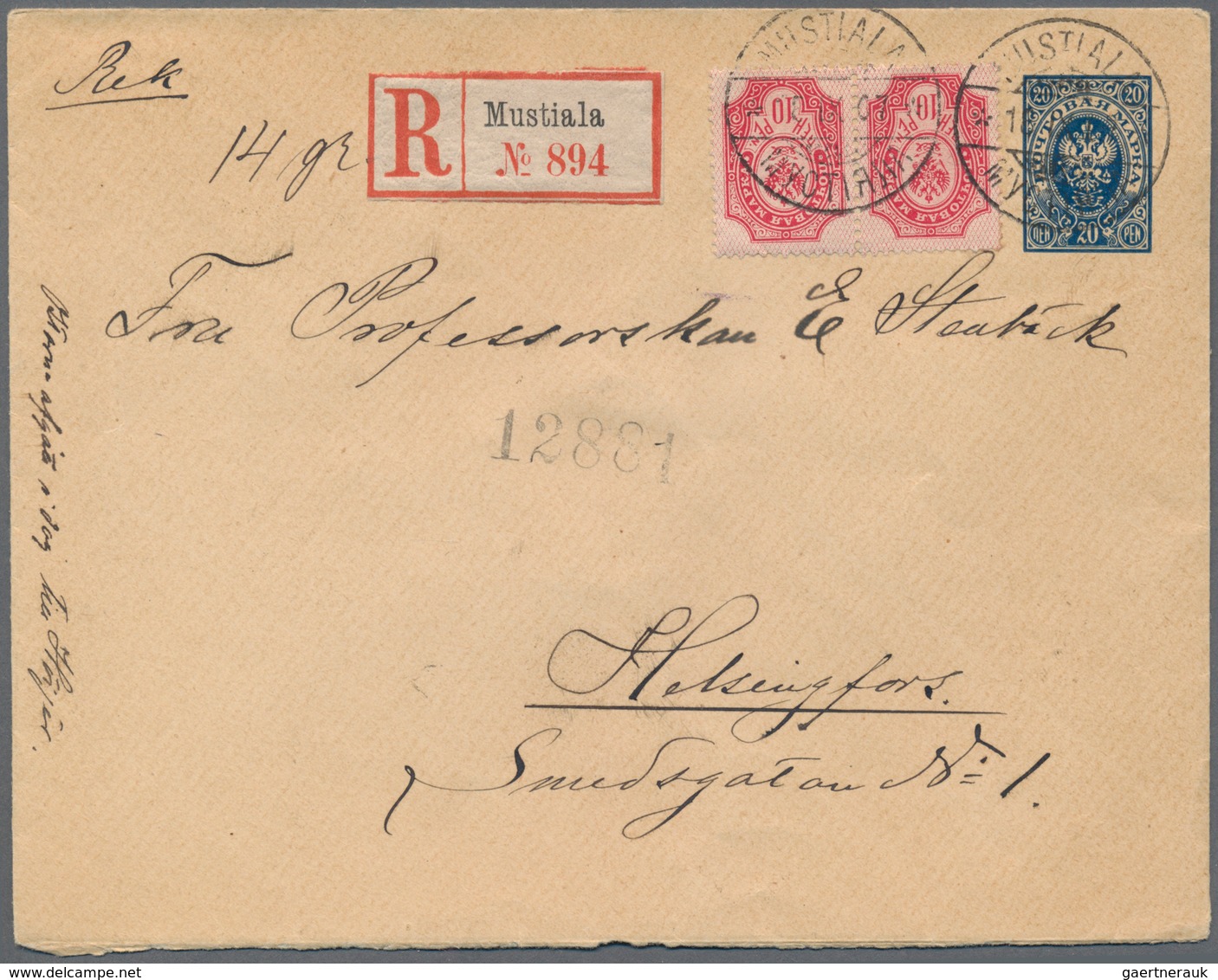 Finnland: 1860/1970, 626 Covers And Cards, Starting With Early Stationeries, Letters And Parcel Card - Briefe U. Dokumente