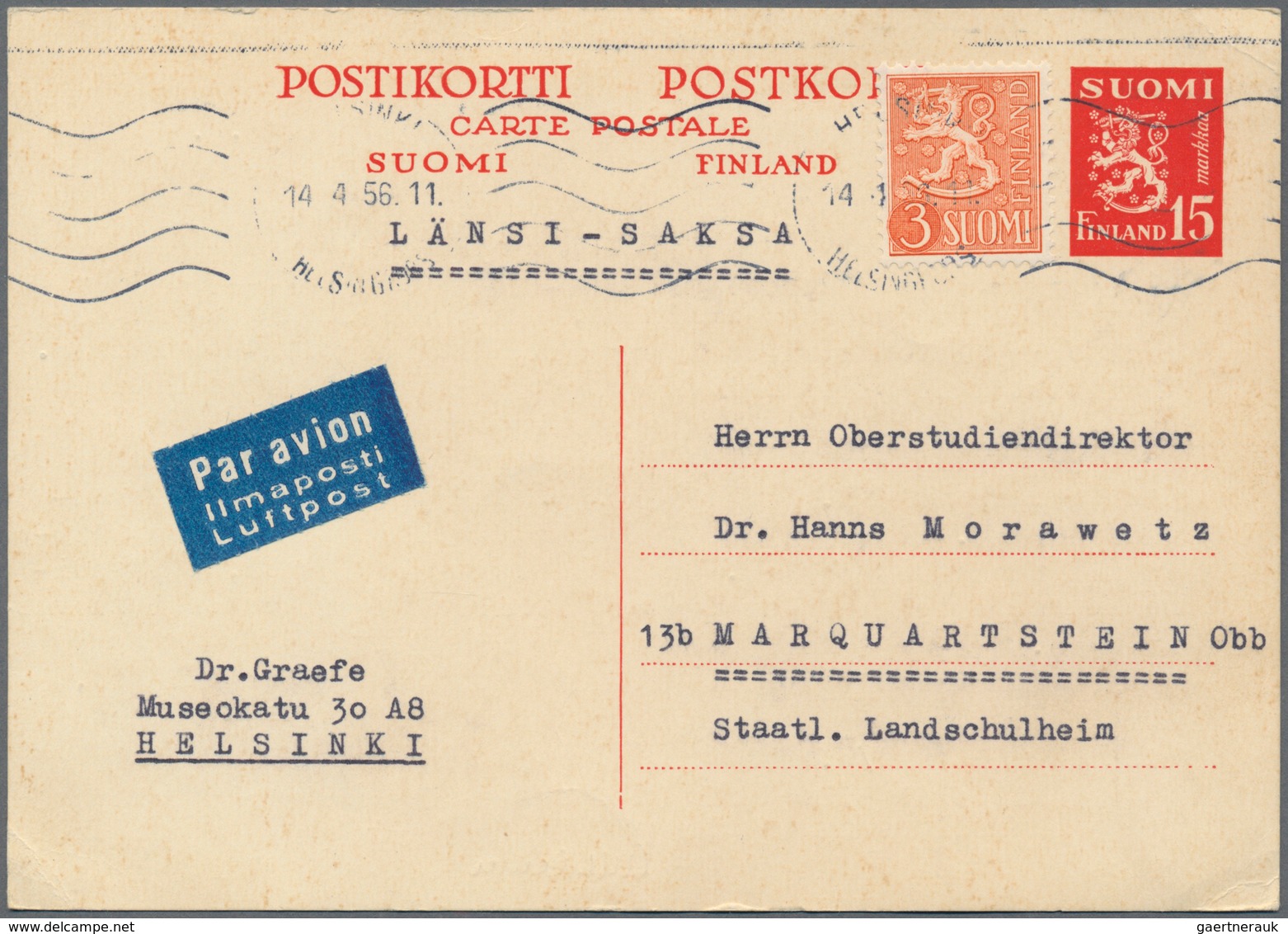 Finnland: 1860/1970, 626 covers and cards, starting with early stationeries, letters and parcel card