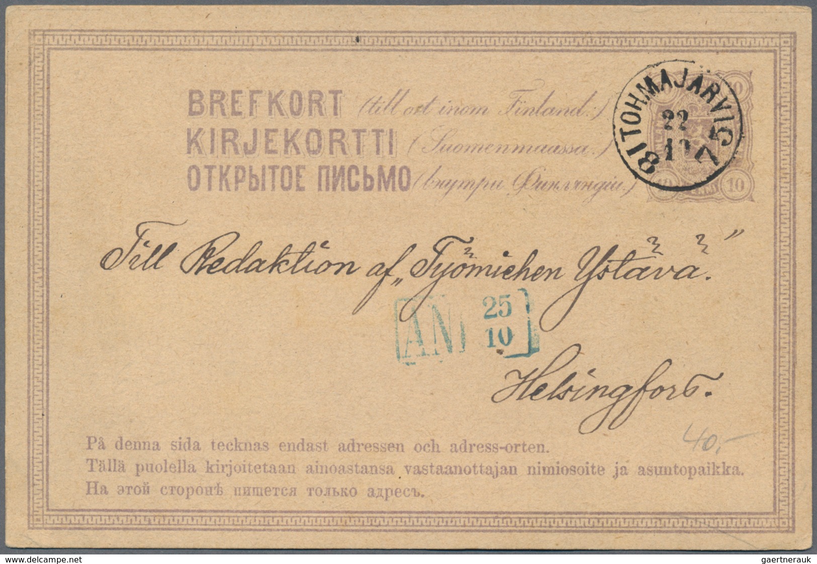 Finnland: 1860/1970, 626 covers and cards, starting with early stationeries, letters and parcel card