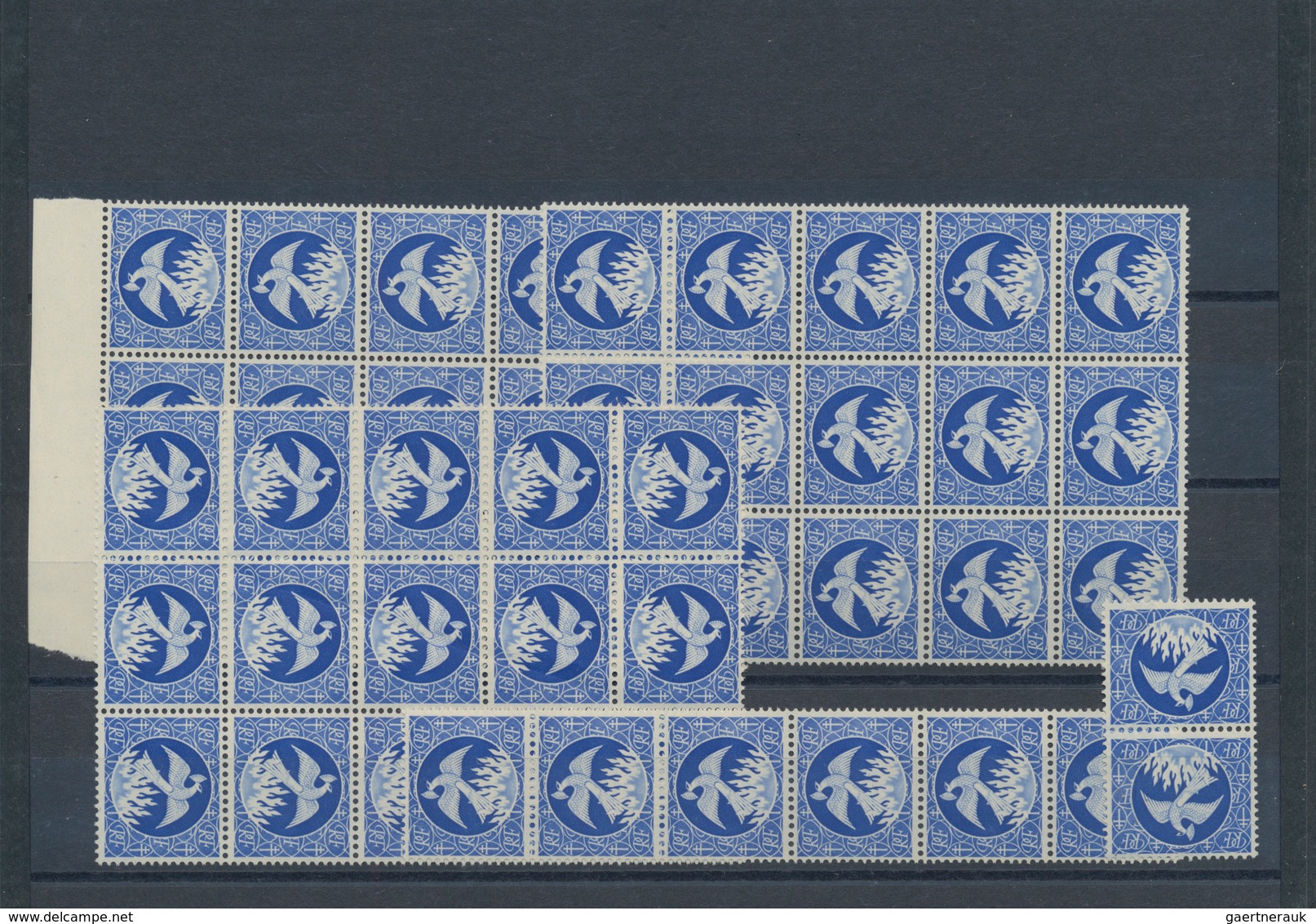 Frankreich: 1945, "Phoenix", Saving/Credit Stamp In Blue Without Value, 53 Stamps Within Units, Mint - Collections