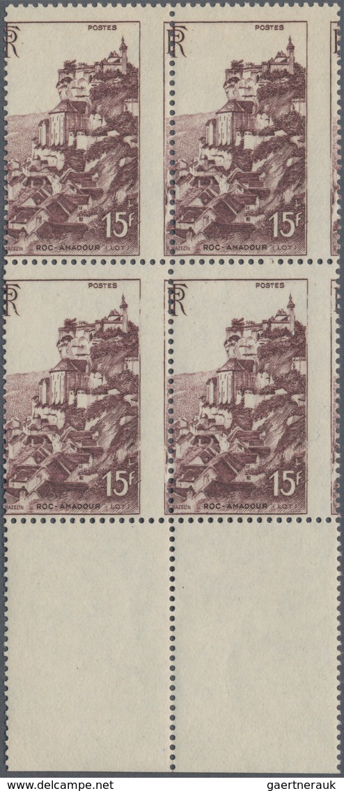 Frankreich: 1946, Shifted Perforation (Piquage A Cheval): 5fr. "Vezelay" 48 Stamps Within Multiples, - Collections