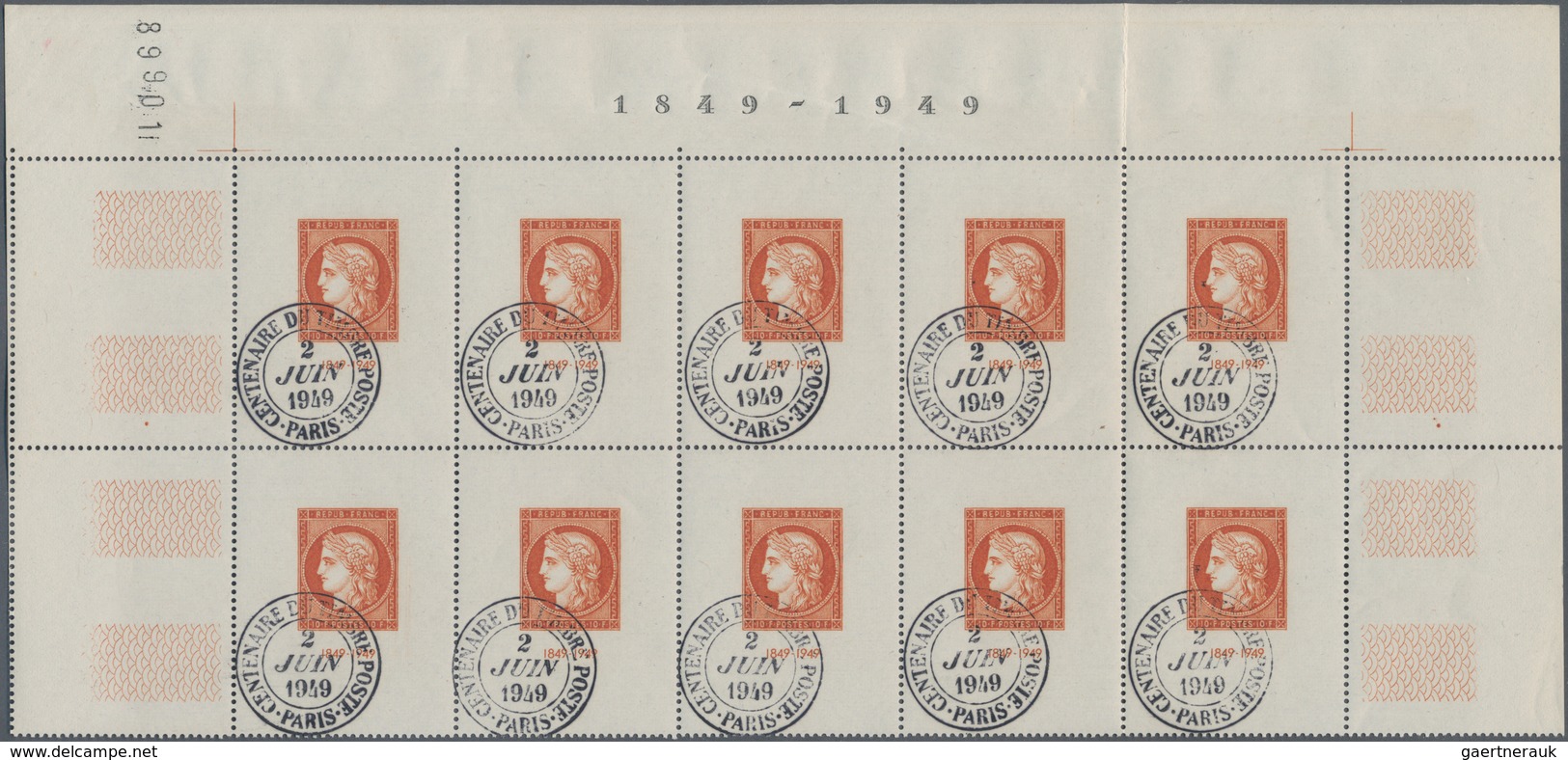 Frankreich: 1949, Citex Souvenir Sheet, 77 Used And Twelve MNH Copies. Maury 841, 4.690,- €. - Collections