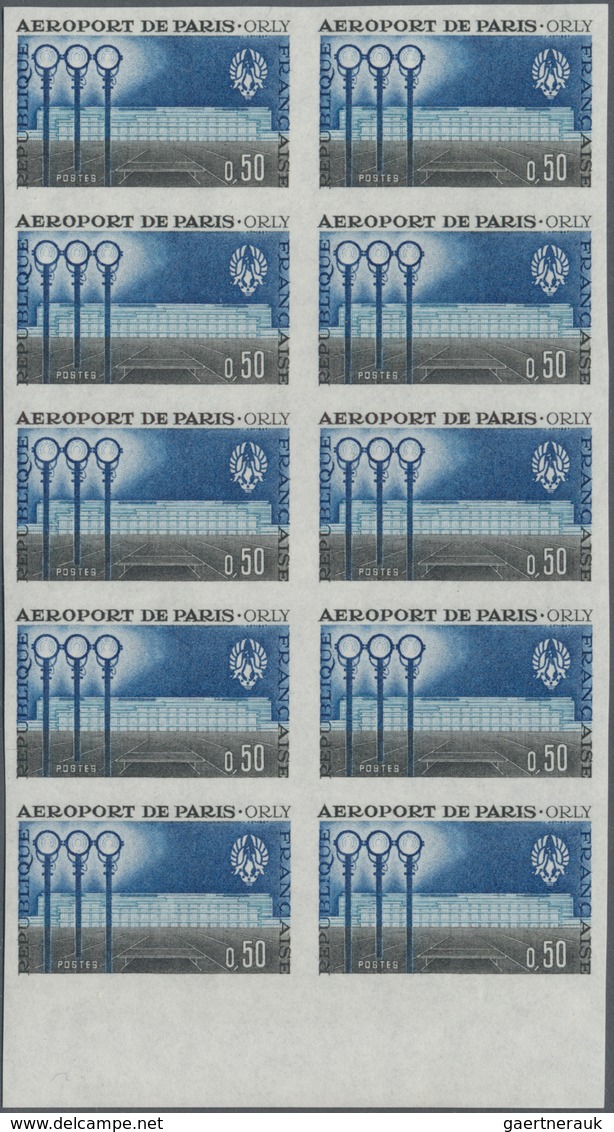 Frankreich: 1957/1978, MNH Assortment Of IMPERFORATE Stamps Within Multiples, Mainly Complete Commem - Collections