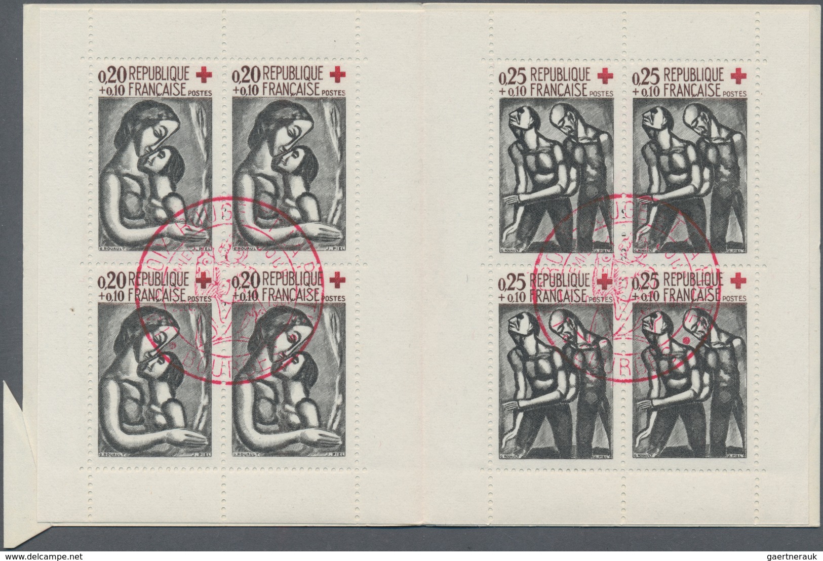 Frankreich - Markenheftchen: 1961, Red Cross Booklet With Miscut Front Cover (due To Foldover During - Autres & Non Classés