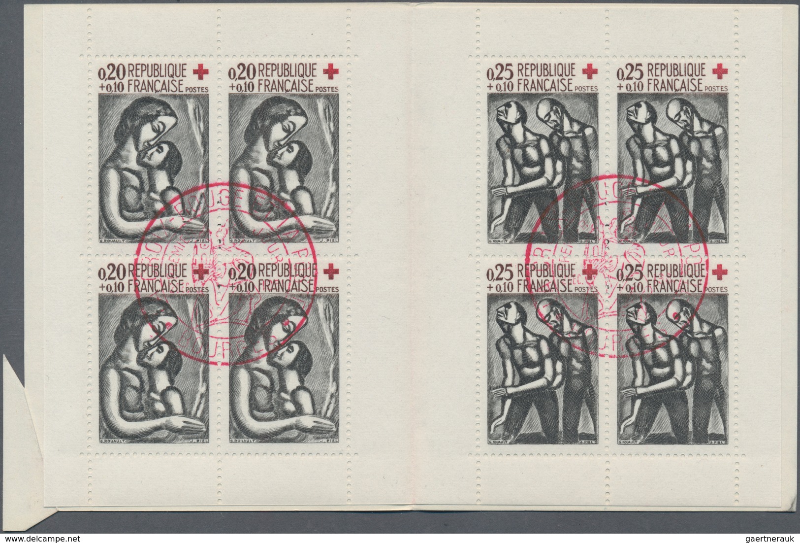 Frankreich - Markenheftchen: 1961, Red Cross Booklet With Miscut Front Cover (due To Foldover During - Autres & Non Classés