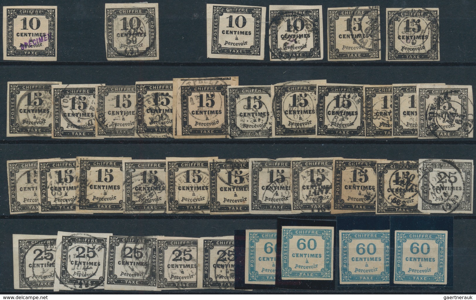 Frankreich - Portomarken: 1860/1950 (ca.), Enormous Used And Mint Accumulation Of Various Issues On - 1960-.... Used