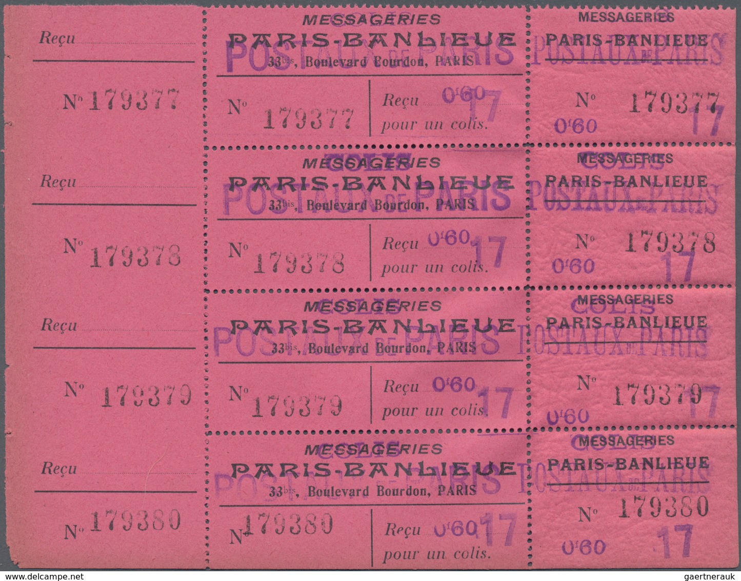 Frankreich - Postpaketmarken: 1890/1935 (ca.), COLIS POSTAUX DE PARIS POUR PARIS, enormous holding o