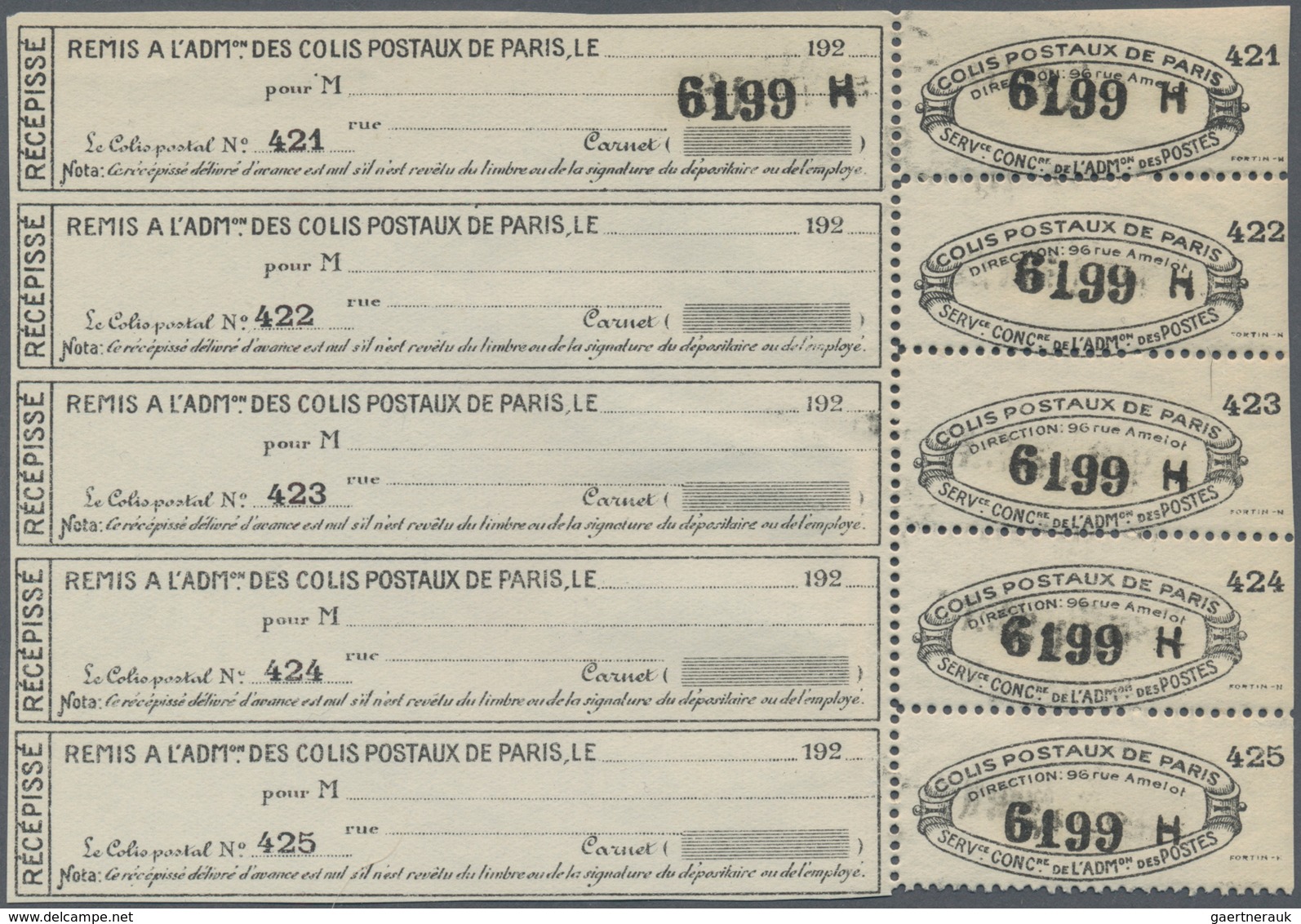 Frankreich - Postpaketmarken: 1890/1935 (ca.), COLIS POSTAUX DE PARIS POUR PARIS, enormous holding o