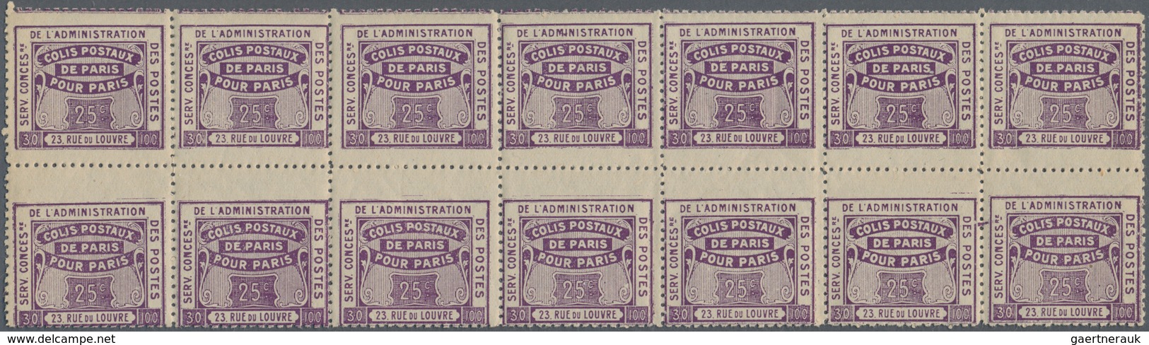 Frankreich - Postpaketmarken: 1919, Colis Pour Paris, 25c. Violet "Colis Reclame", 517 Vertical "gut - Autres & Non Classés