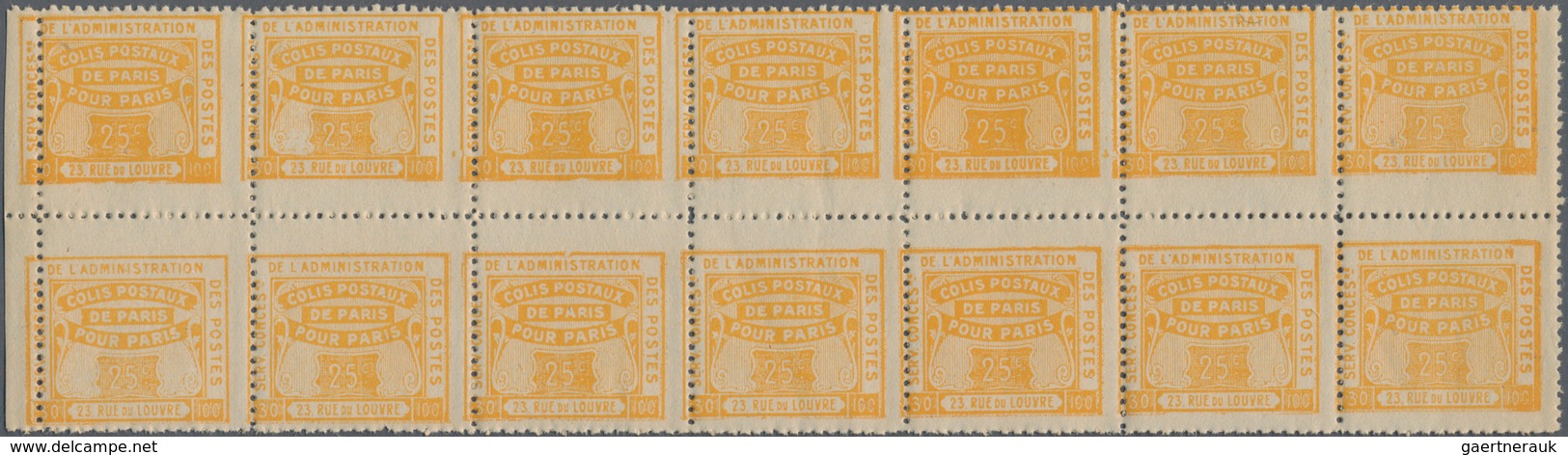 Frankreich - Postpaketmarken: 1919, Colis Pour Paris, 25c. Yellow "Colis Reclame", 420 Vertical "gut - Autres & Non Classés