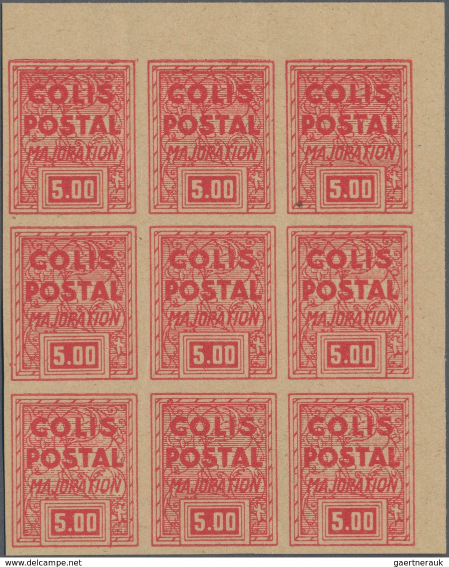 Frankreich - Postpaketmarken: 1941, Timbres De Mise A Jour ("Majoration"), Not Issued, 50c. Brun, 1f - Sonstige & Ohne Zuordnung