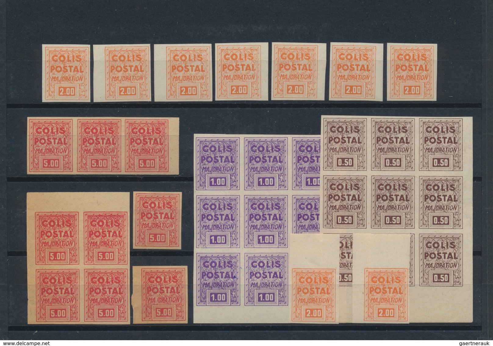 Frankreich - Postpaketmarken: 1941, Timbres De Mise A Jour ("Majoration"), Not Issued, 50c. Brun, 1f - Other & Unclassified