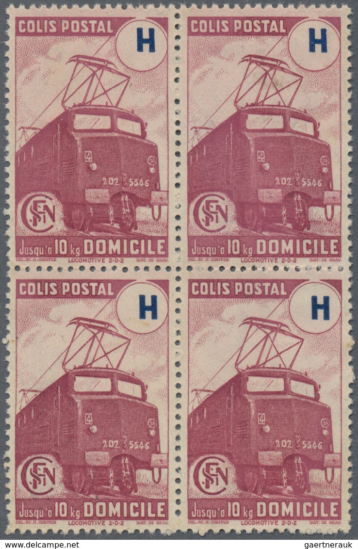 Frankreich - Postpaketmarken: 1945, "H" Purple "Domicile", Not Issued, Lot Of 100 Stamps, Unused No - Other & Unclassified