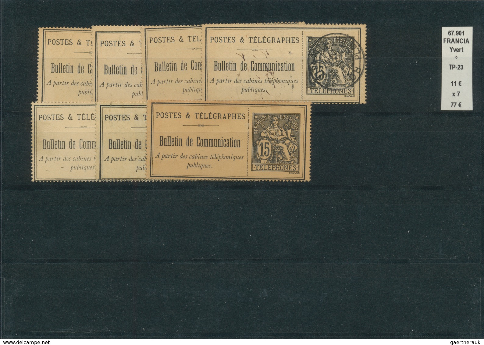 Frankreich - Ganzsachen: 1885/1910 (ca.), Comprehensive Holding Of Used Telephone Billets. Yvert App - Other & Unclassified