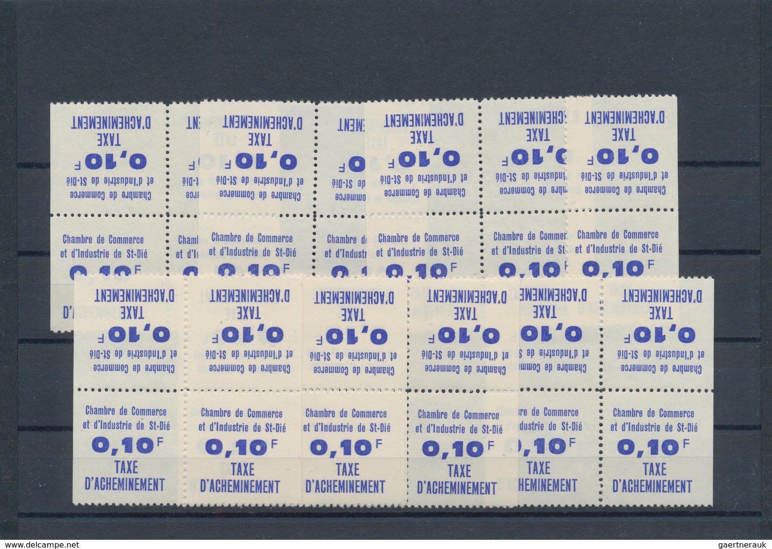 Frankreich - Besonderheiten: 1968, Timbre De Greve, 0,10fr. "St.Die", Lot Of 30 Tête-bêche Pairs, Mi - Autres & Non Classés