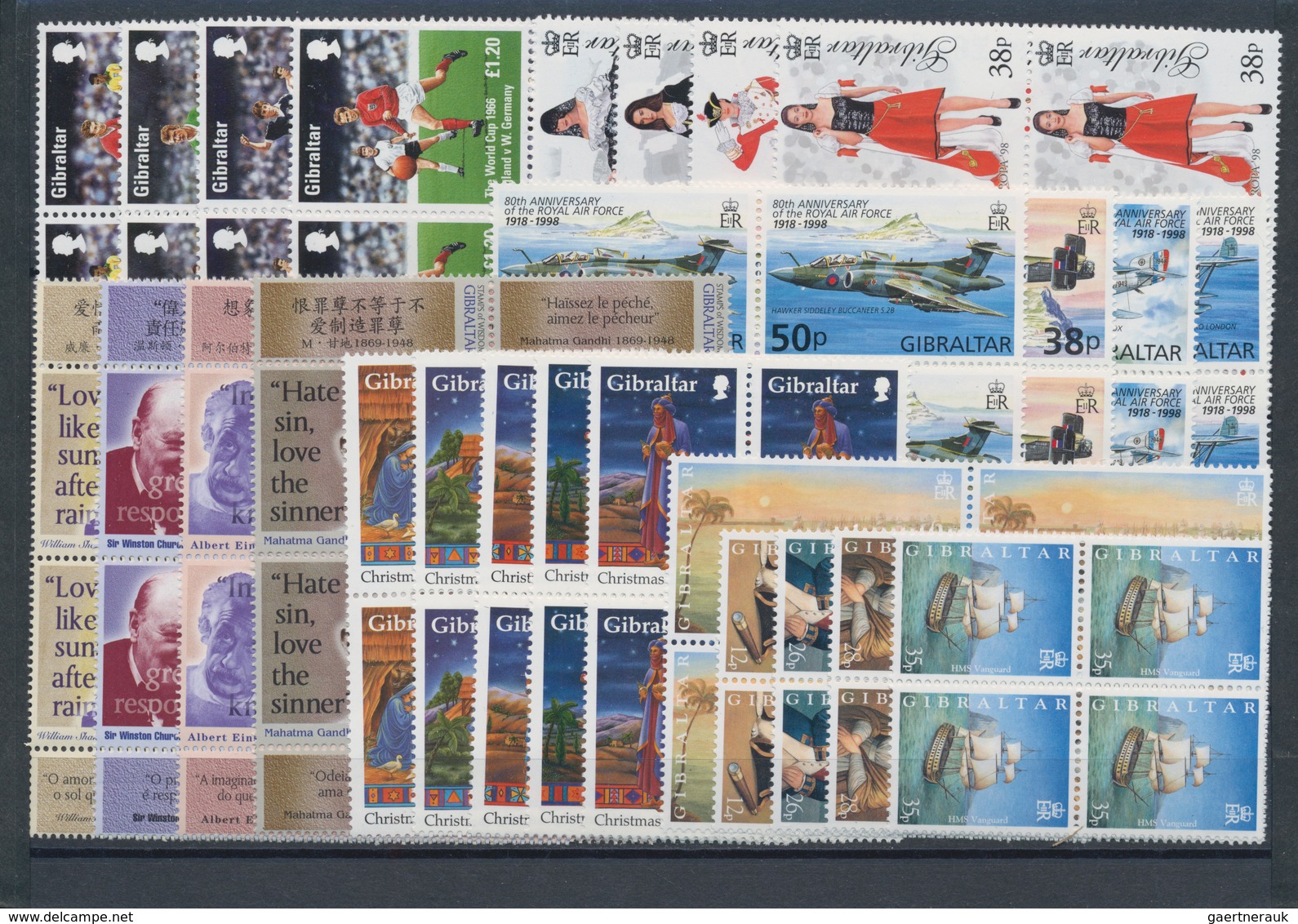 Gibraltar: 1998/2000, 140 Year Sets 1998 (without The Souvenir Sheets) And 180 Sets 2000 (without Th - Gibraltar