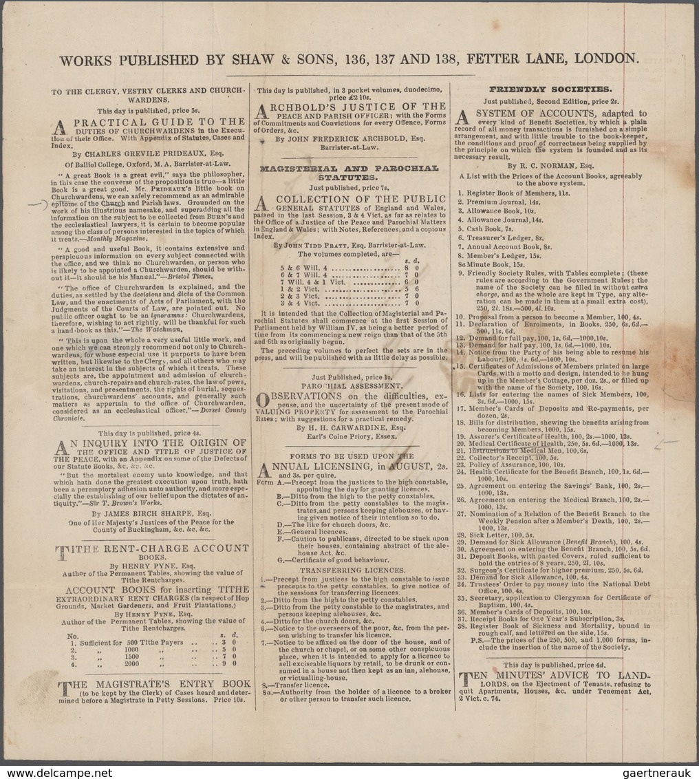 Großbritannien: 1840 MULREADY: Collection Of Seven Mulready Letter Sheets 1d., All With Advertisemen - Autres & Non Classés