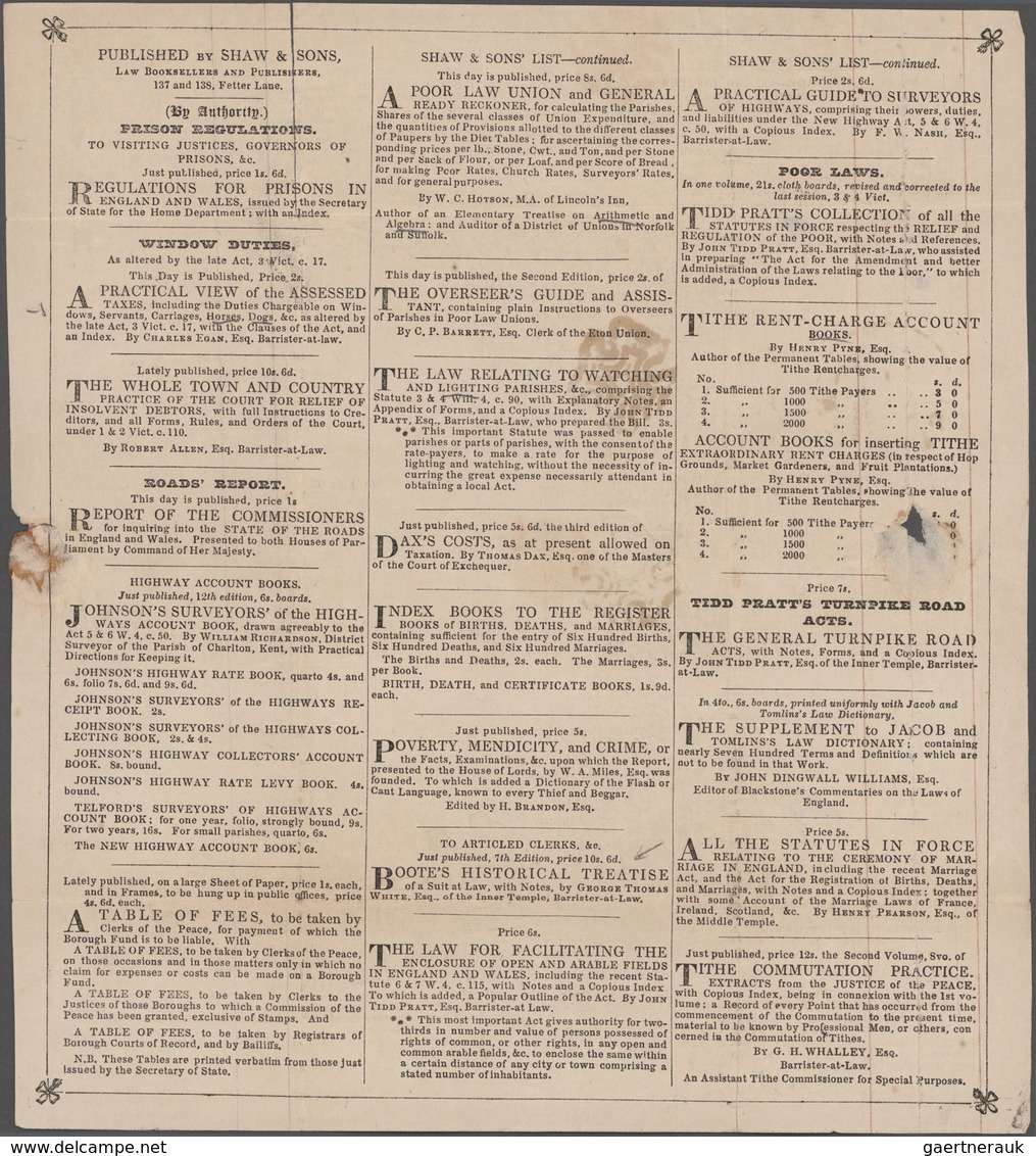 Großbritannien: 1840 MULREADY: Collection of seven Mulready letter sheets 1d., all with advertisemen